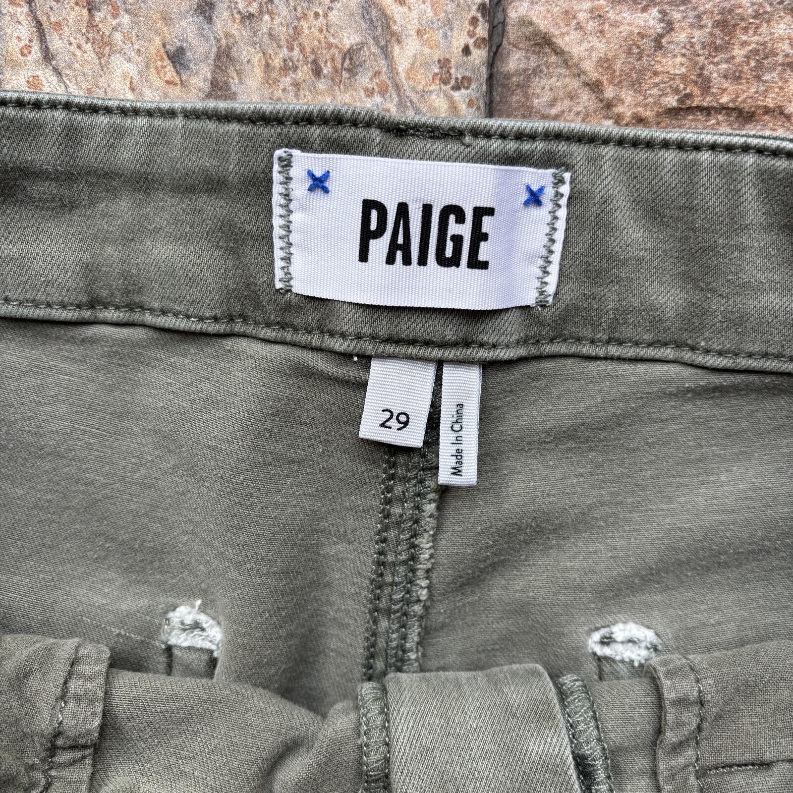 Paige PAIGE Carly High-Rise Wide-Leg Cargo Pants in Ivy Green 🌿 Size 29" - 3 Thumbnail
