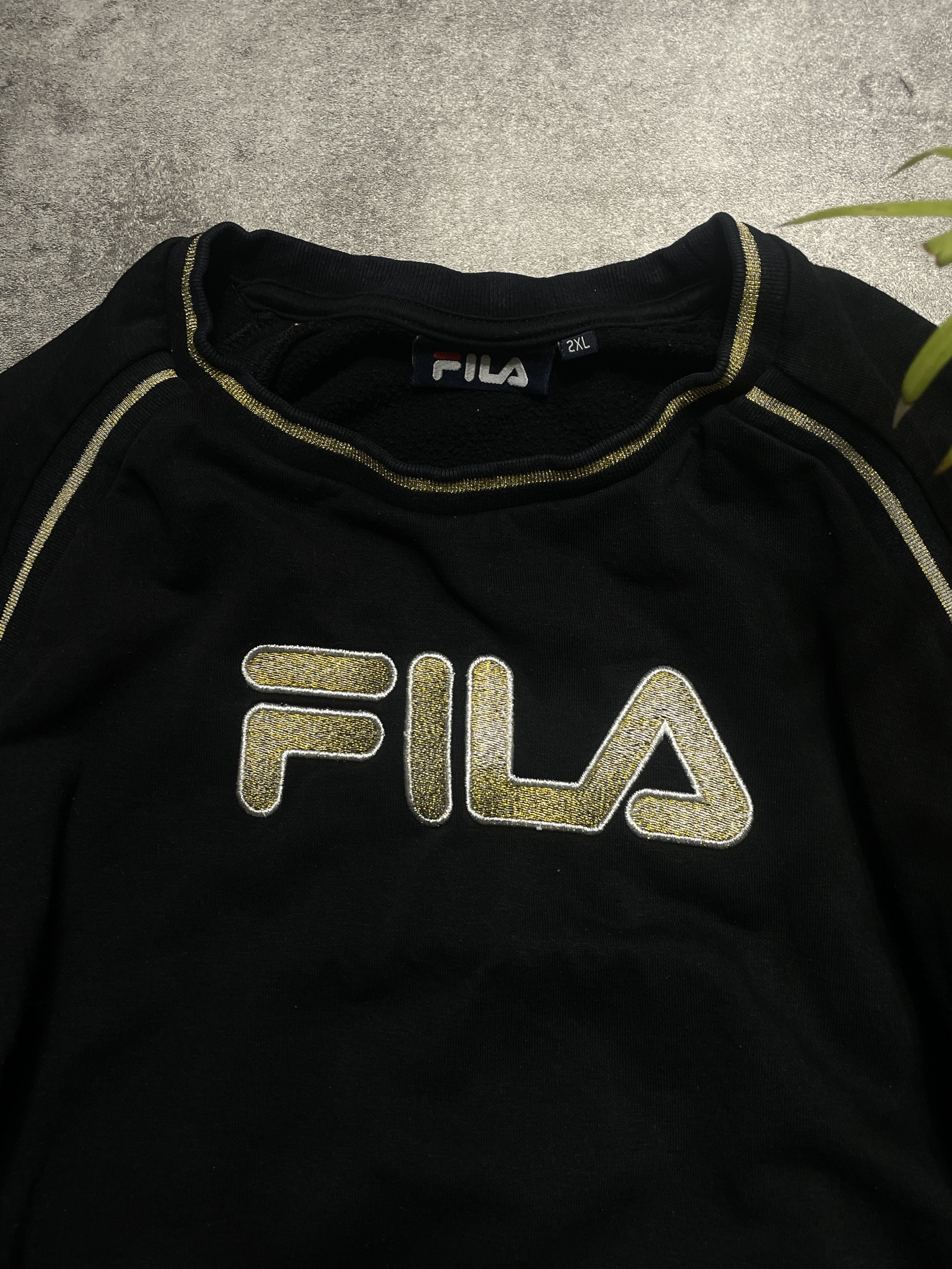 Fila ❗️RARE❗️Fila Vintage Y2K Boxy Fit Sweatshirt Gold Logo Size US S / EU 44-46 / 1 - 3 Thumbnail