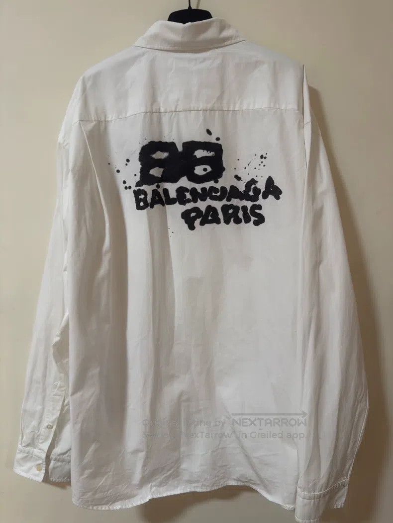 Balenciaga Balenciaga size 40 Splash-dyed white long-sleeve shirt jac Size US S / EU 44-46 / 1 - 3 Thumbnail