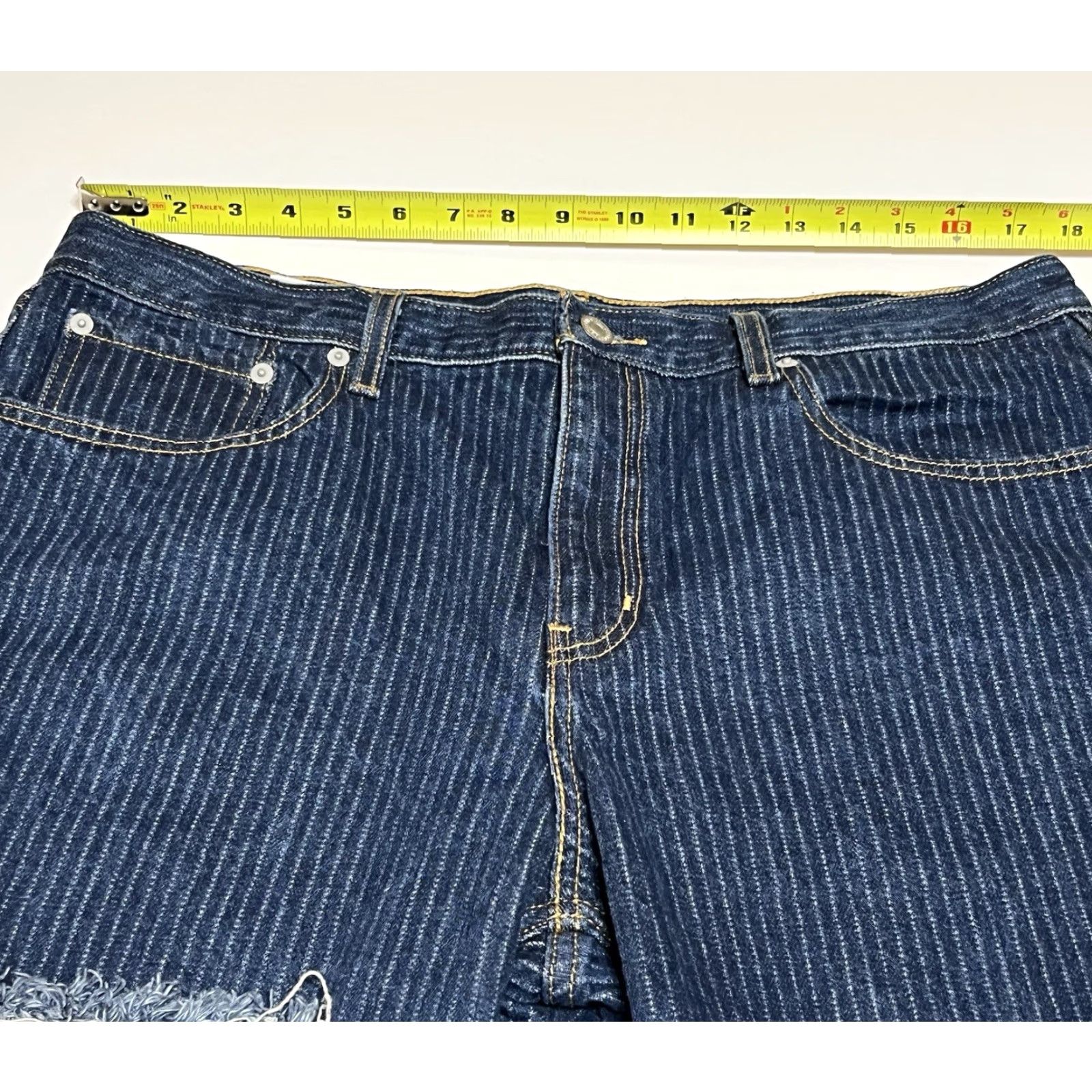 Levi's Levi's Jeans Pinstriped Low Pro Relaxed Straight Leg Womens 35x29 Denim Dark Blue 5-Pocket Pockets Vintage? No Ladies Girls Mens" Size 24" / US 00 / IT 34 - 3 Thumbnail