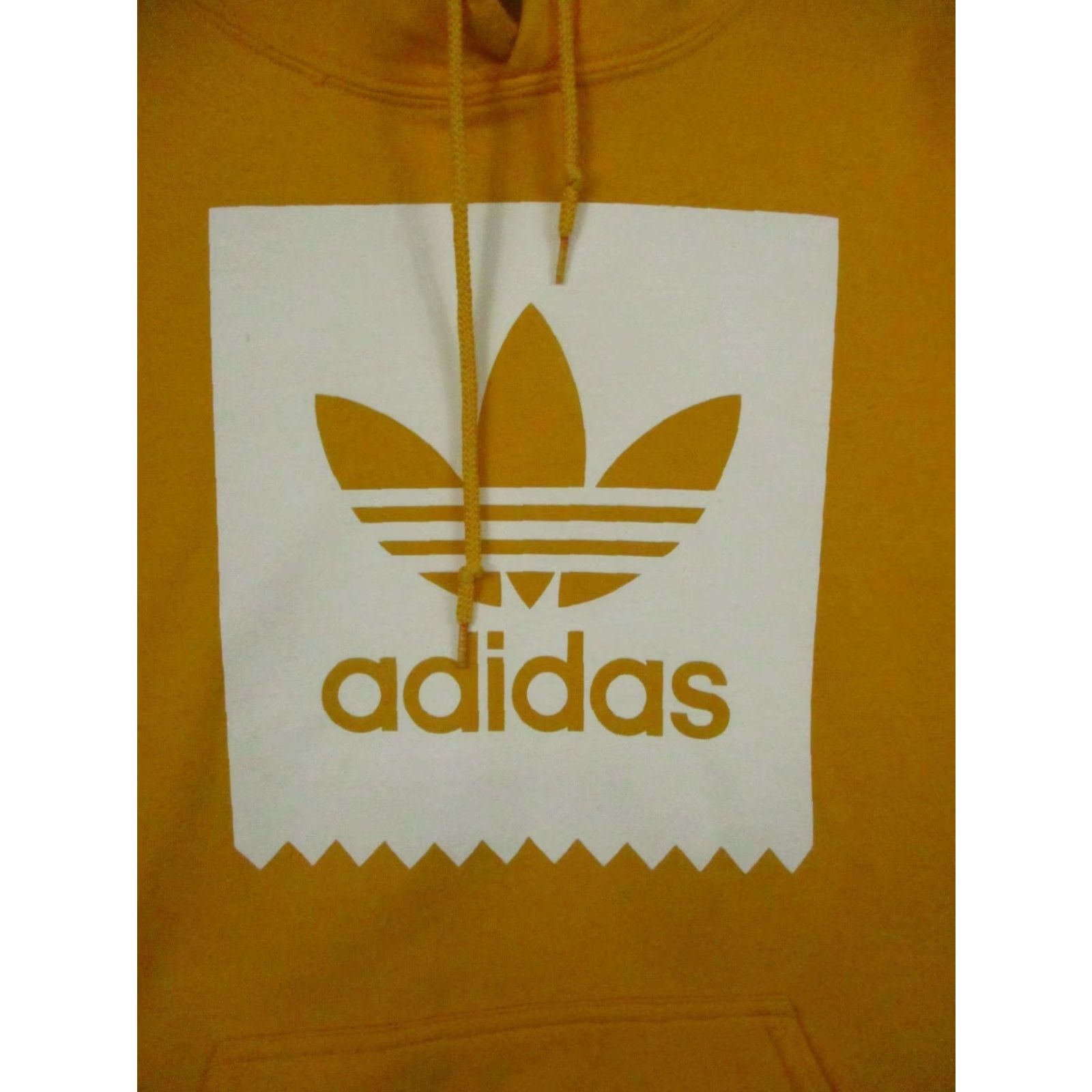 Adidas Adidas Sweatshirt Hoodie Large Adult Yellow Trefoil Logo Pullover Hoodie Mens Regular Size L Graphic Print Pockets Hooded Fleece Cotton Polyester Size US L / EU 52-54 / 3 - 2 Thumbnail