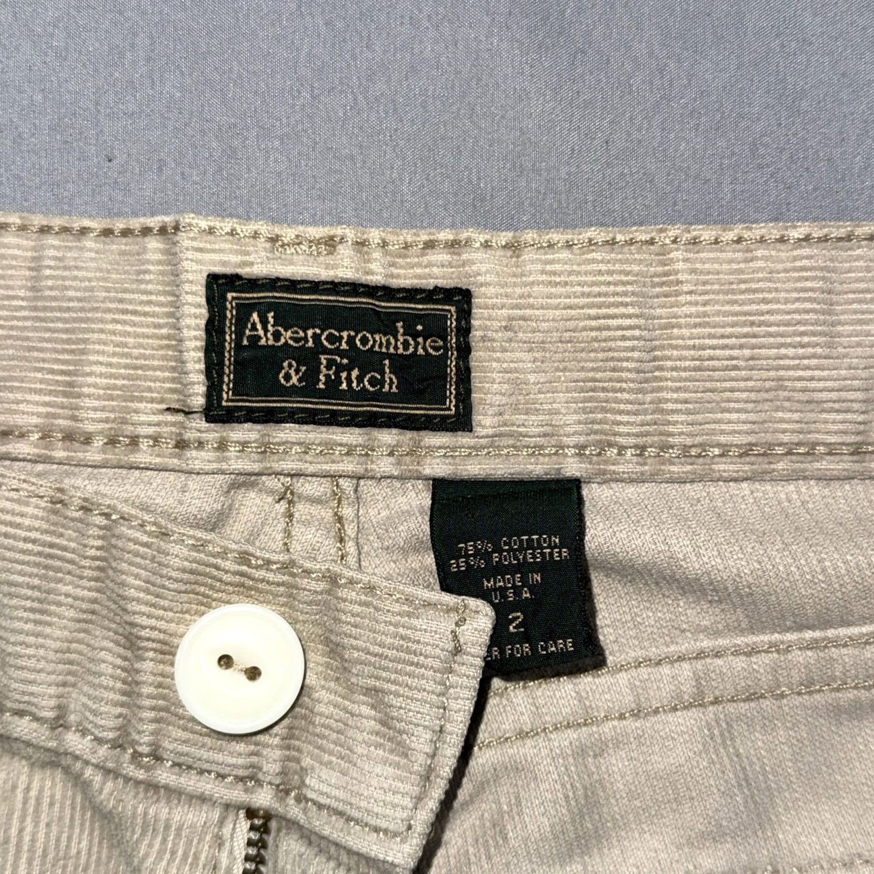 Abercrombie & Fitch VINTAGE Abercrombie & Fitch Pants Womens 2 Beige Corduroy Utility Made USA 90s Size 26" / US 2 / IT 38 - 7 Thumbnail