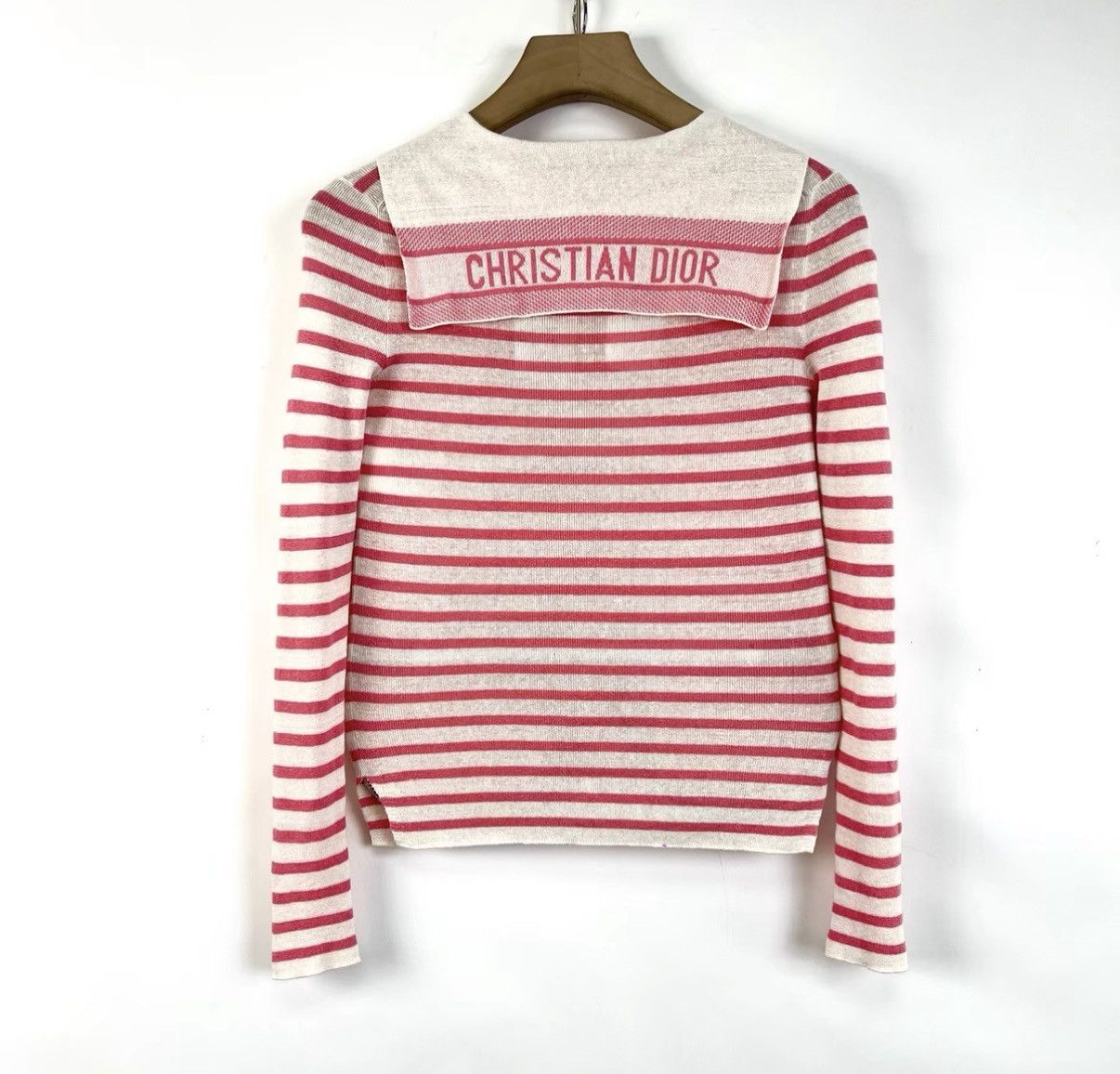 Dior Dior block tie logo sailor striped slim knit top K12 Size XXS / US 00 / IT 34 - 2 Thumbnail