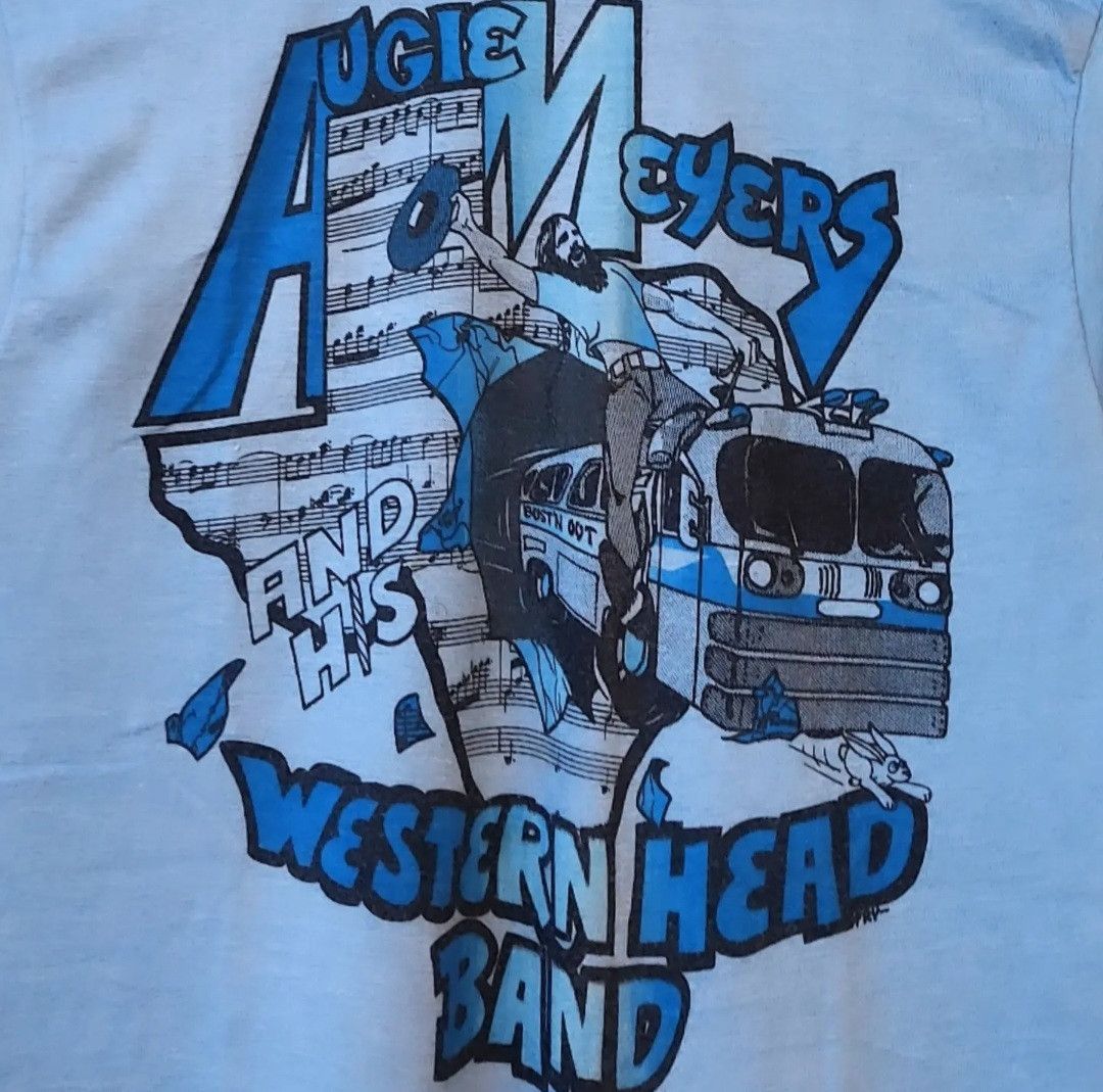 Band Tees RARE🔥70's Augie Meyers And His Western Head Band Ponytail Size US S / EU 44-46 / 1 - 5 Thumbnail