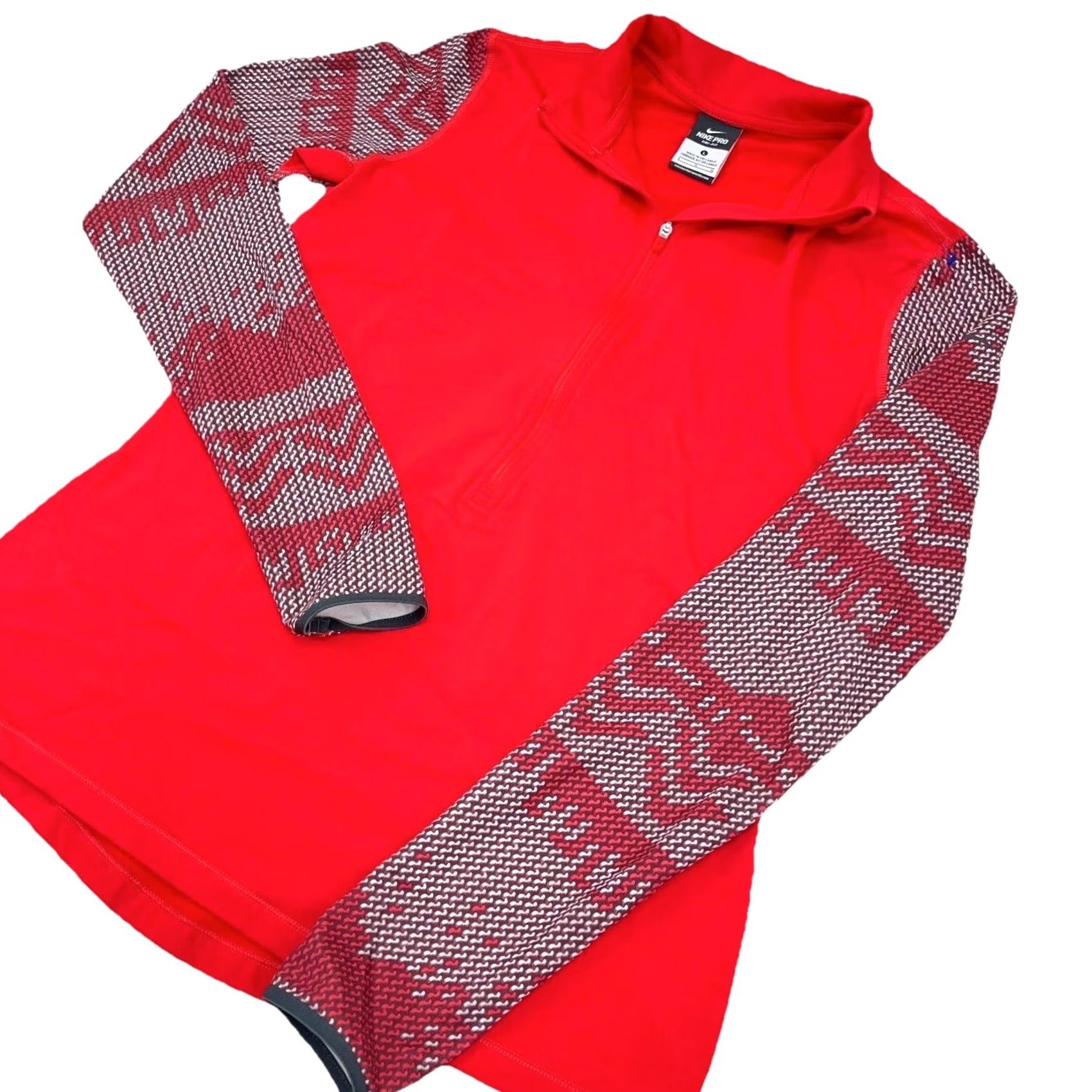 Nike Nike Shirt Womens L Red Pro Sweatshirt Women Pullover Half Zip Sweater Dri Fit Run Thin Size L / US 10 / IT 46 - 2 Thumbnail