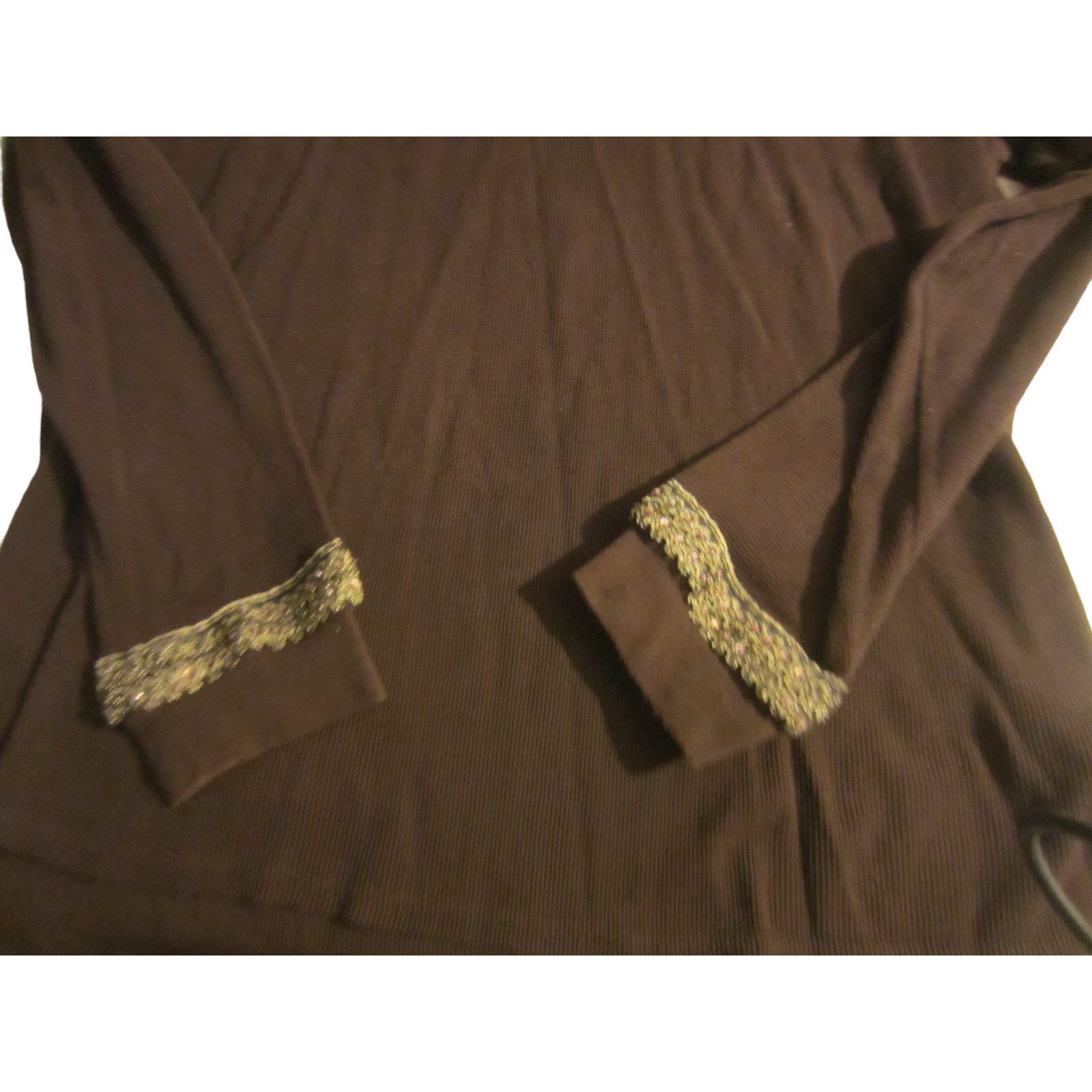 Rocawear Rocawear Brown Long Sleeve Top Coin Trim Boho Style 3XL Size US XXL / EU 58 / 5 - 4 Thumbnail
