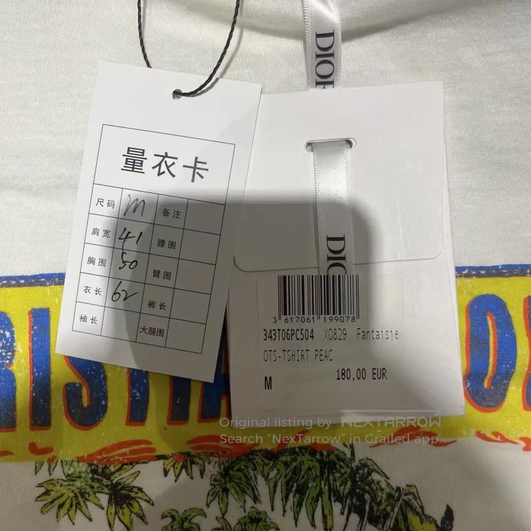 Dior Dior T-shirt with printed letters in the shape of white an Size M / US 6-8 / IT 42-44 - 4 Thumbnail