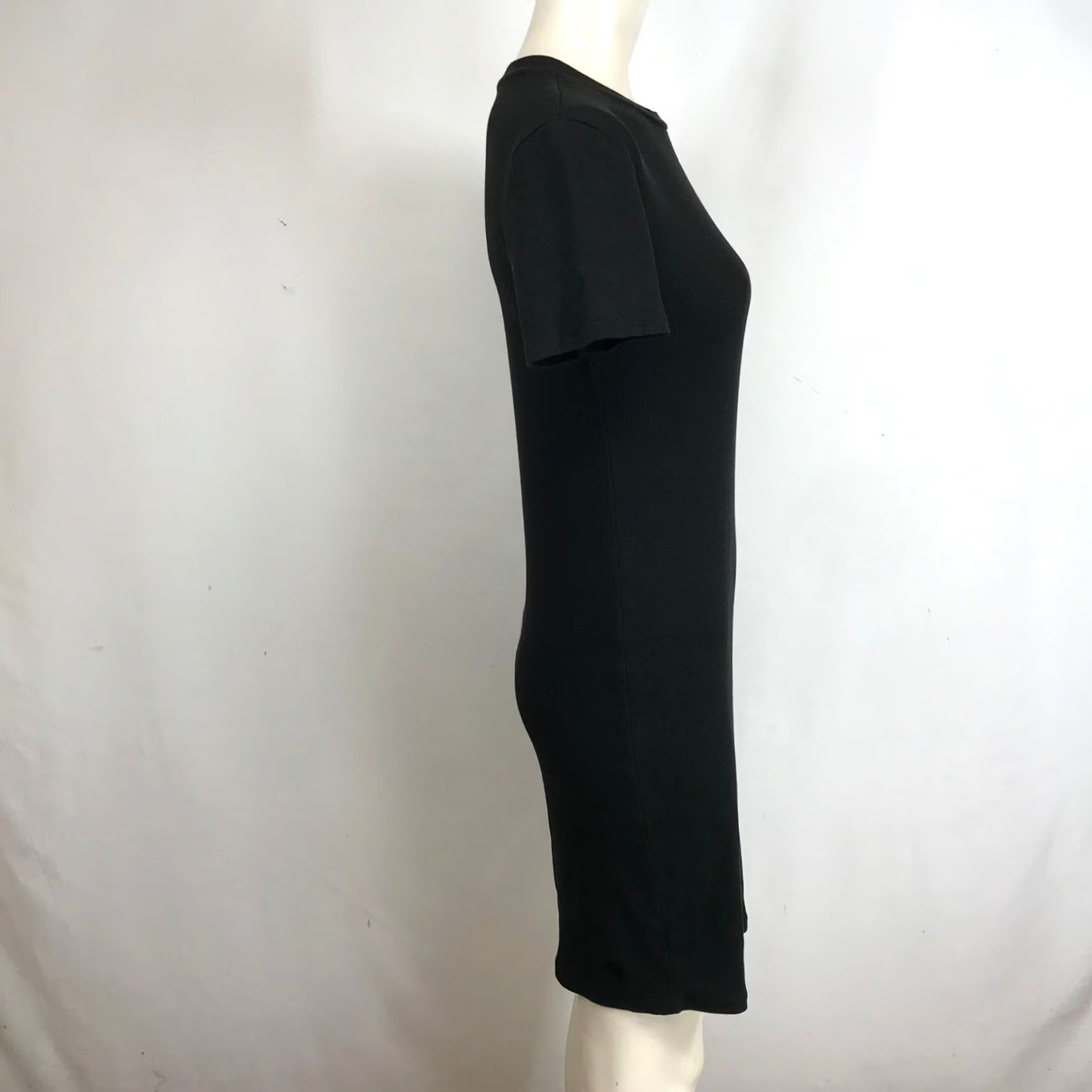 Zara ZARA Ribbed Knit Short Sleeve Midi Dress Black Size L Size 36" / US 14 / IT 50 - 4 Thumbnail
