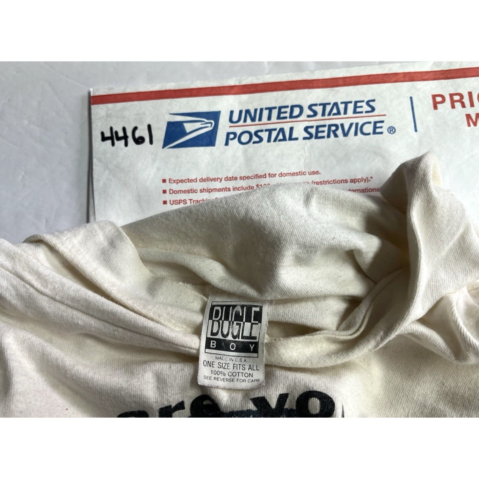 Bugle Boy VINTAGE Bugle Boy Hoodie T-Shirt White One Size USA Men Boys Womens? Size US M / EU 48-50 / 2 - 7 Thumbnail
