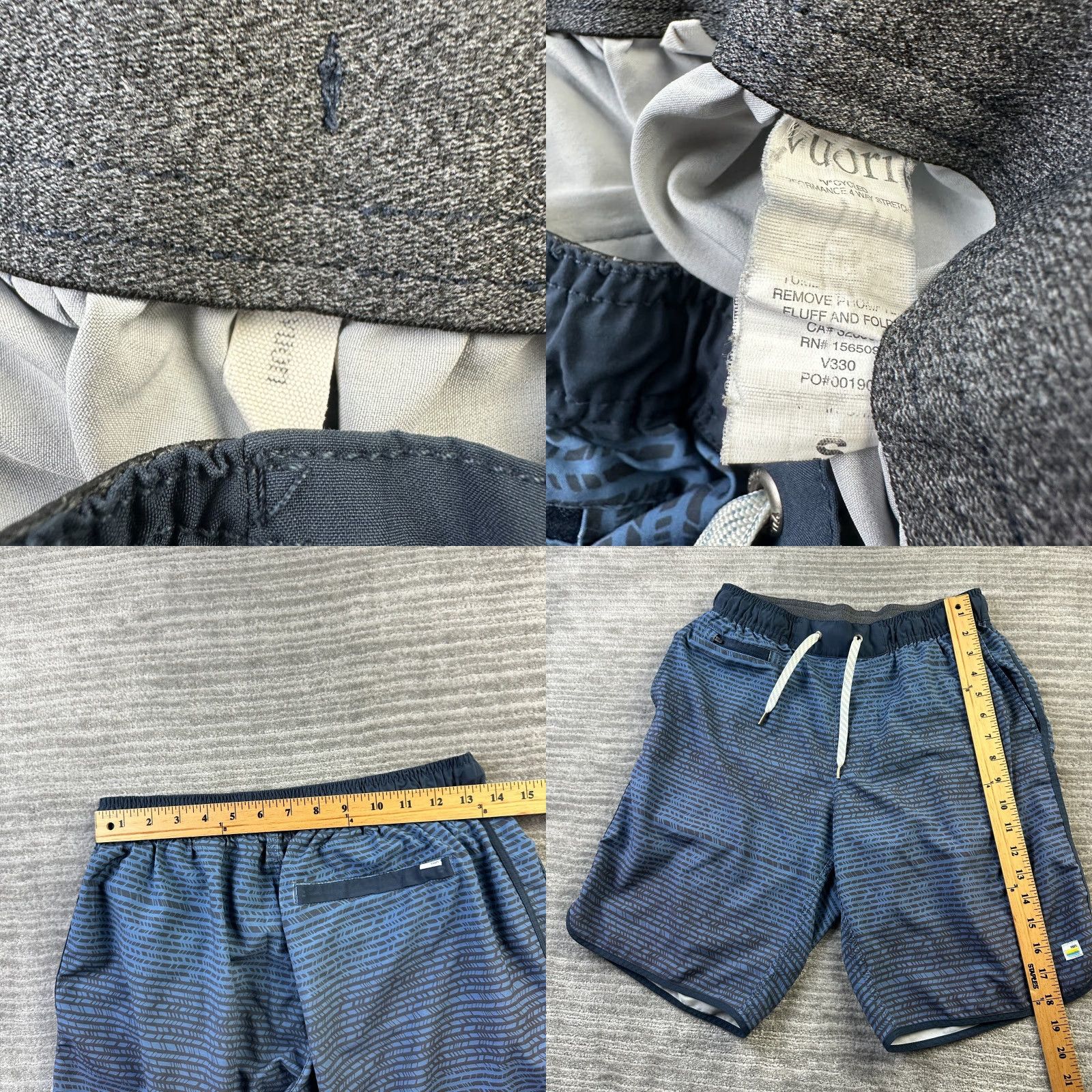 Vuori Vuori Shorts Mens Small Blue Banks Performance Running Gym Logo Athletic Pockets Drawstring Size US 29 - 8 Thumbnail