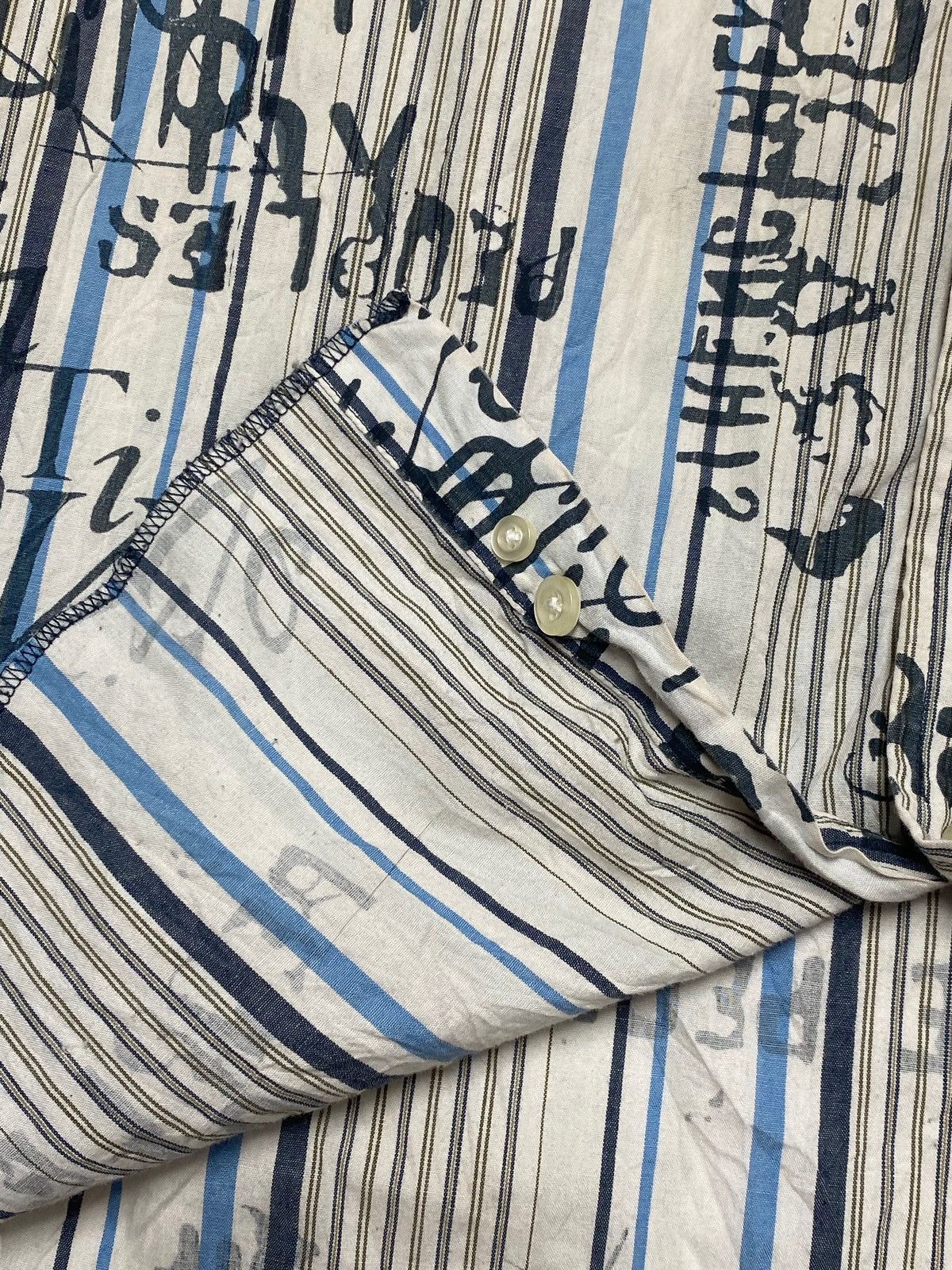 Hysteric Glamour Vintage YIN WEY Striped Avant Garde y2k Button Up Size US L / EU 52-54 / 3 - 5 Thumbnail