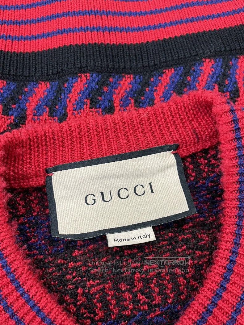 Gucci Gucci Red checkered knitted cardigan jacket Size S / US 4 / IT 40 - 4 Thumbnail