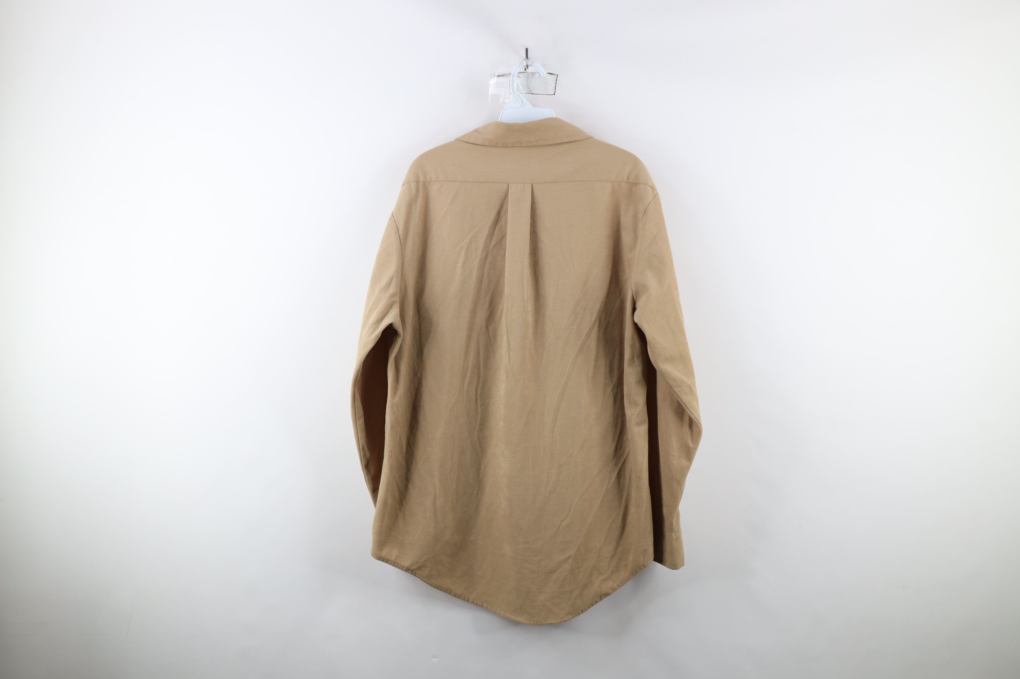 Vintage Vintage 70s Streetwear Cloth Collared Button Shirt Beige Size US L / EU 52-54 / 3 - 10 Thumbnail