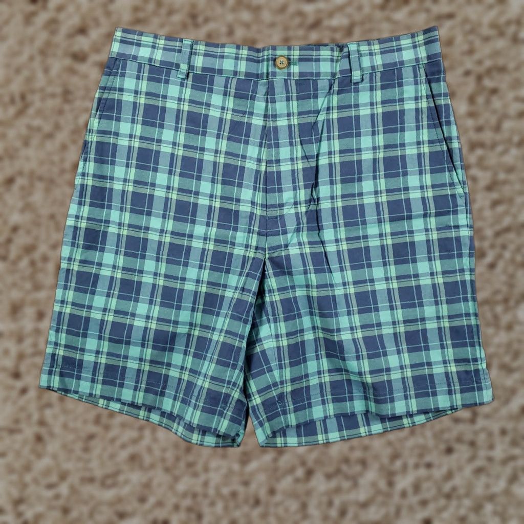 Southern Tide Southern Tide Shorts Mens Size 33 Plaid Blue Green 8 Inch Stretch Comfort Chino Beach Preppy Casual Travel Mens Size US 33 - 1 Thumbnail