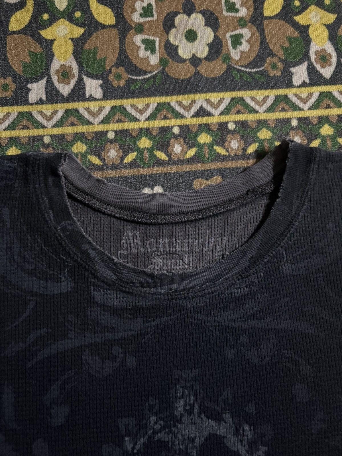 Affliction Monarchy Cross Skull Distressed Style Knit Long Sleeve Tee Size US M / EU 48-50 / 2 - 8 Thumbnail