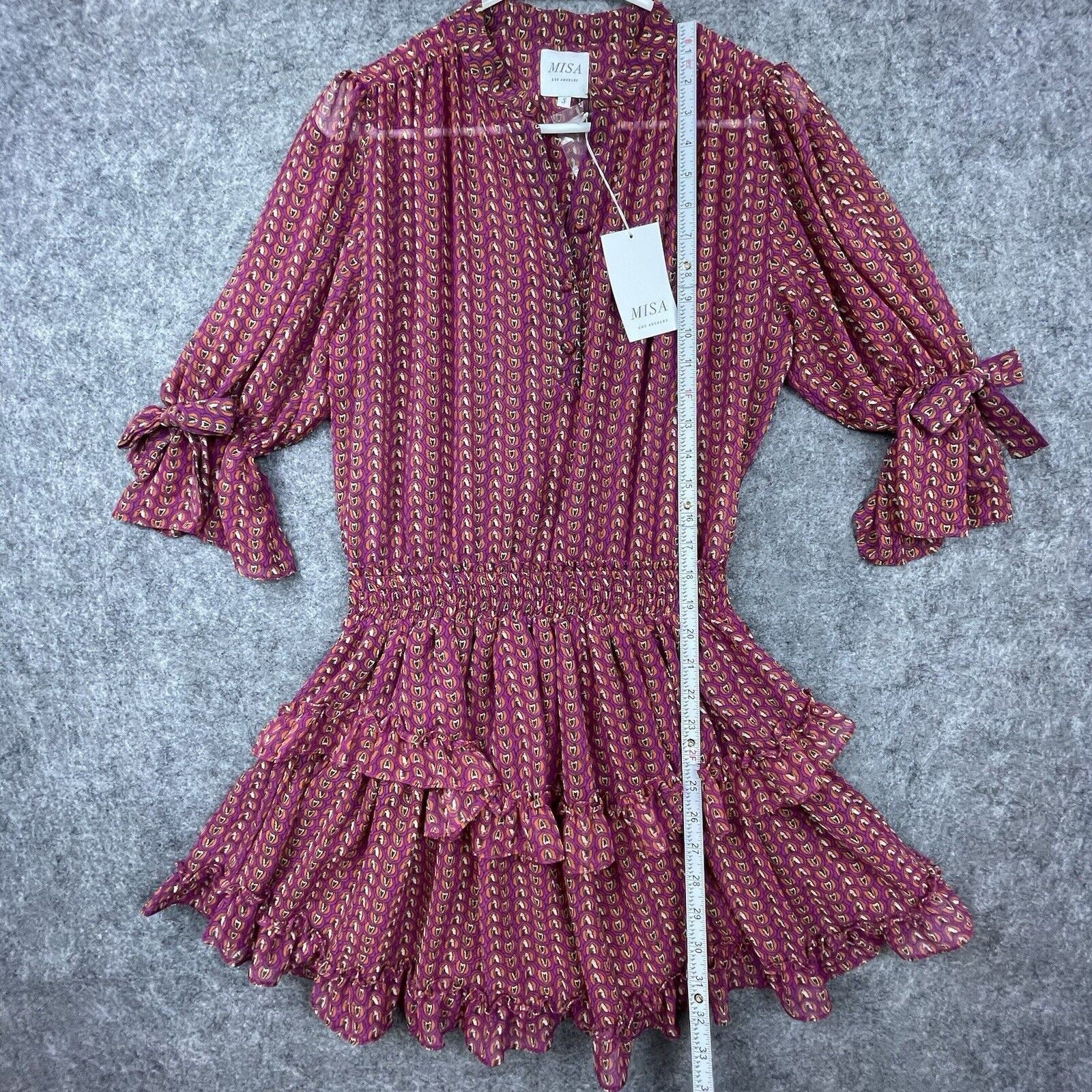 MISA Los Angeles MISA Los Angeles Dress Small Sheer Tiered Ruffle Bow Girly Size S / US 4 / IT 40 - 6 Thumbnail