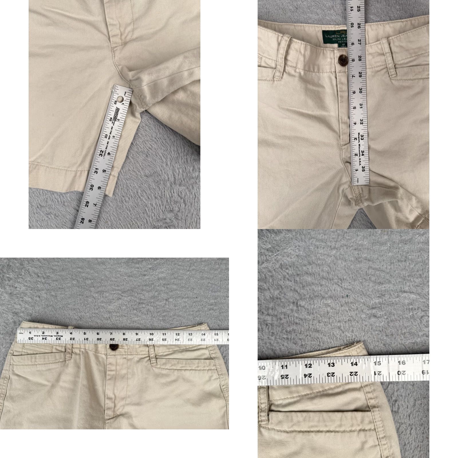 Ralph Lauren Vintage Lauren Ralph Lauren Women's Shorts 4P Beige Cotton Chino Mid Rise 6in Inseam Casual Activewear Summer Size 27" / US 4 / IT 40 - 8 Thumbnail