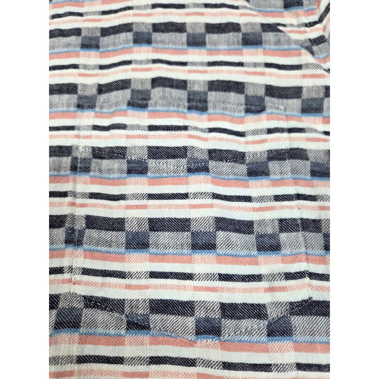 Ben Sherman Ben Sherman Mens Short Sleeve Button-Up Multicolored Plaid Linen Blend XL Shirt Size US XL / EU 56 / 4 - 5 Thumbnail