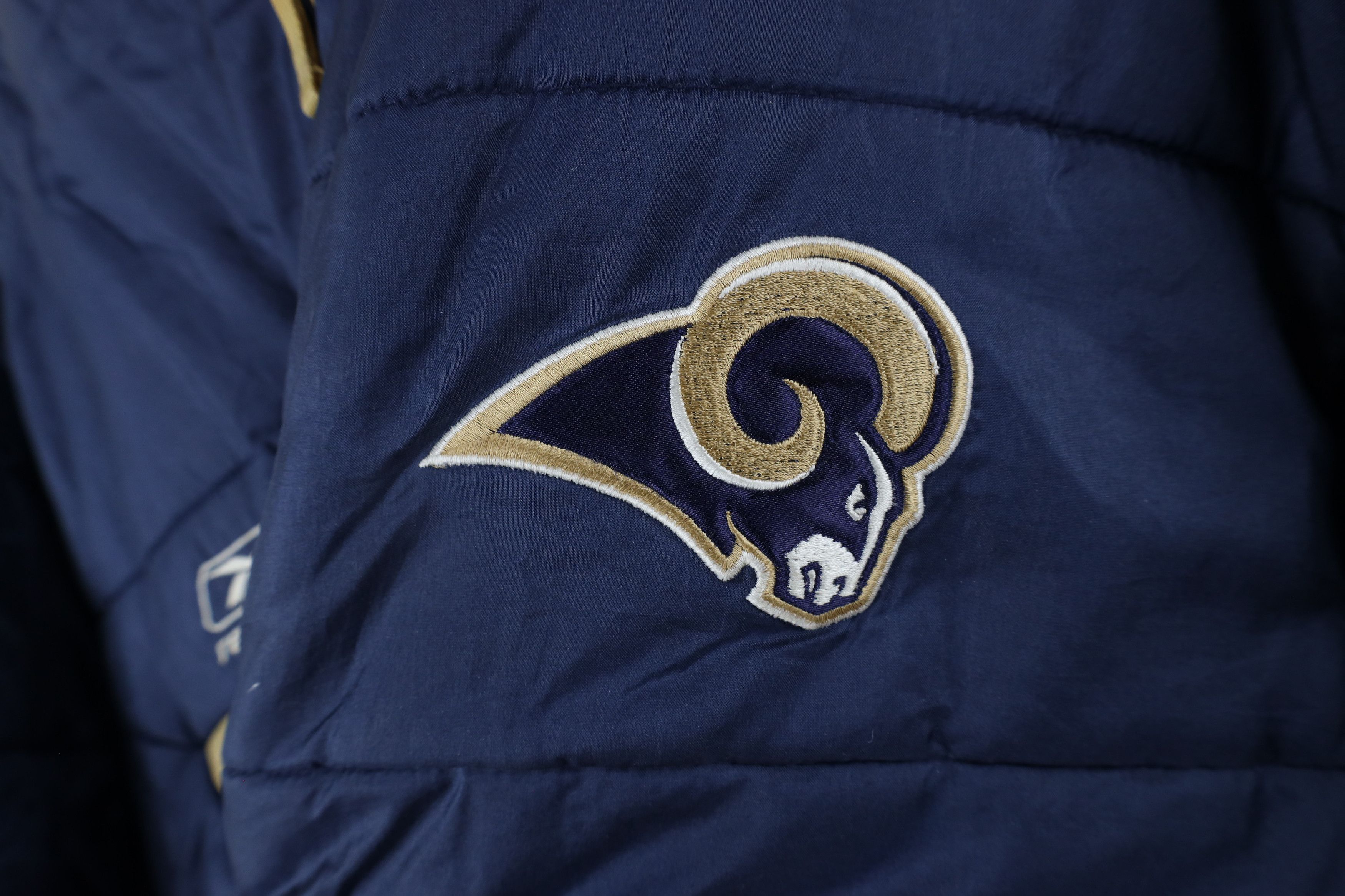 Reebok × Vintage Vintage 90s Reebok Rams Football Full Zip Puffer Jacket Size US XL / EU 56 / 4 - 5 Thumbnail