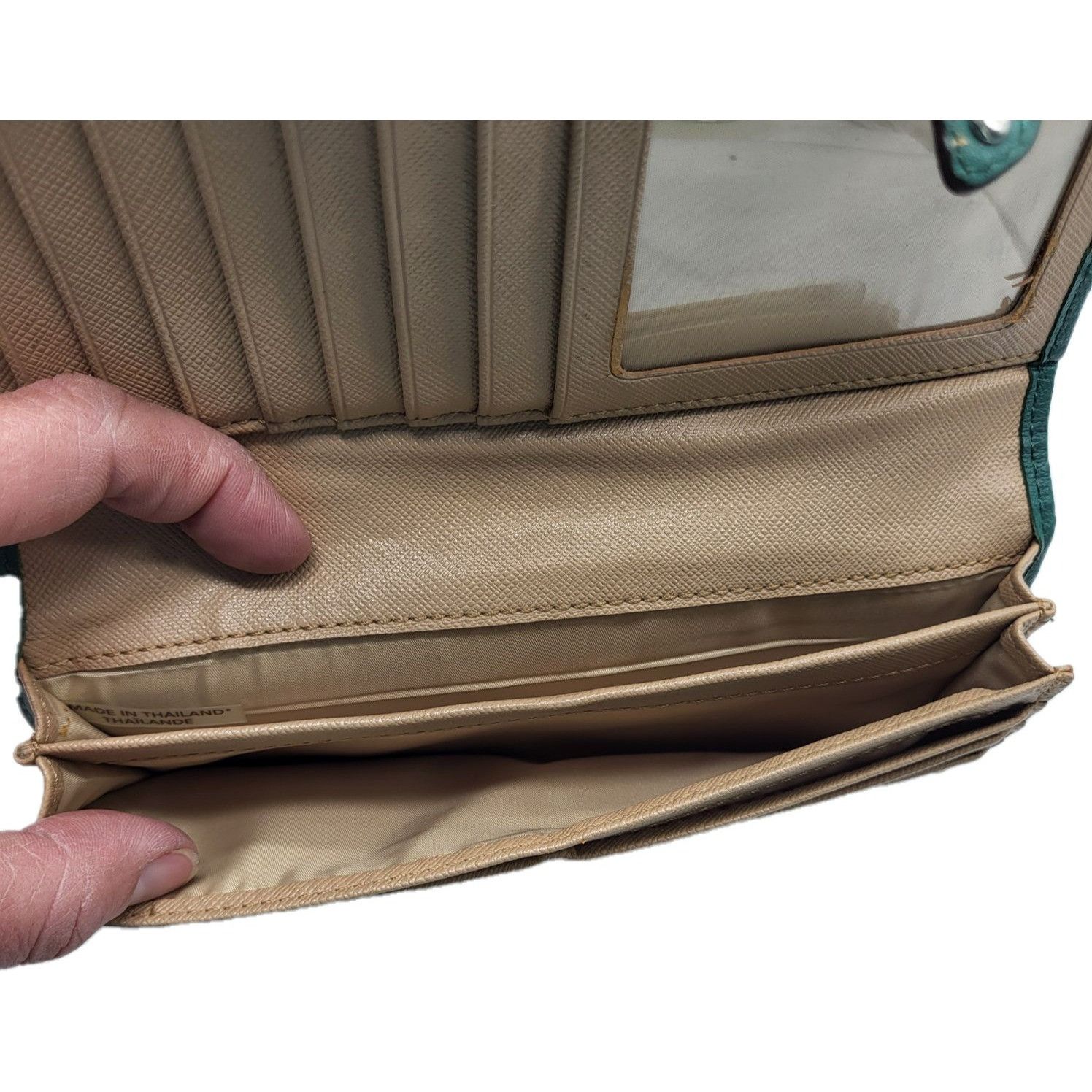 Coach Coach Ashley Khaki Green Dotted Signature C Leather Wallet Size ONE SIZE - 11 Thumbnail