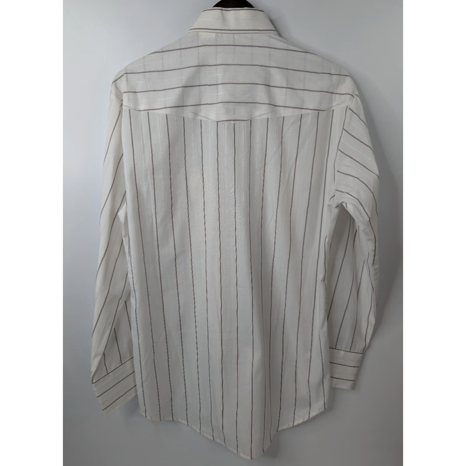 Armani VINTAGE Gold Collection by Karman Pearl Snap Western Stripe Shirt M Ivory Cowboy Rodeo Womens Size US M / EU 48-50 / 2 - 4 Thumbnail