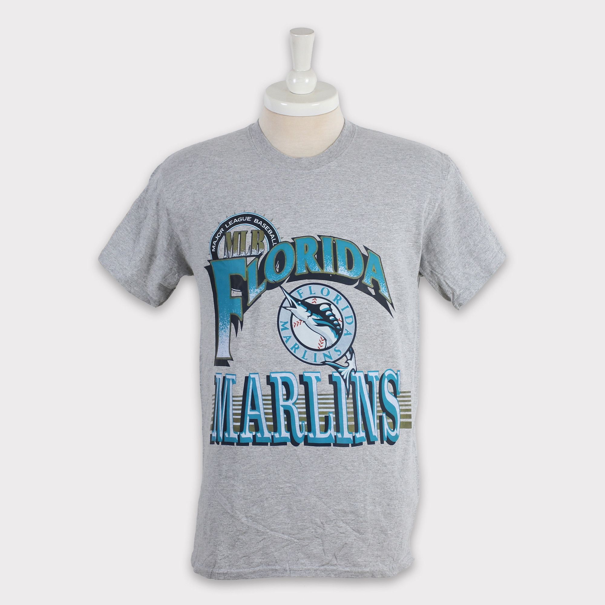image of American Apparel x Mlb Vintage 00S Florida Marlins Sweatshirt/tshirt/shirt/hoodie in Grey (Size Lar