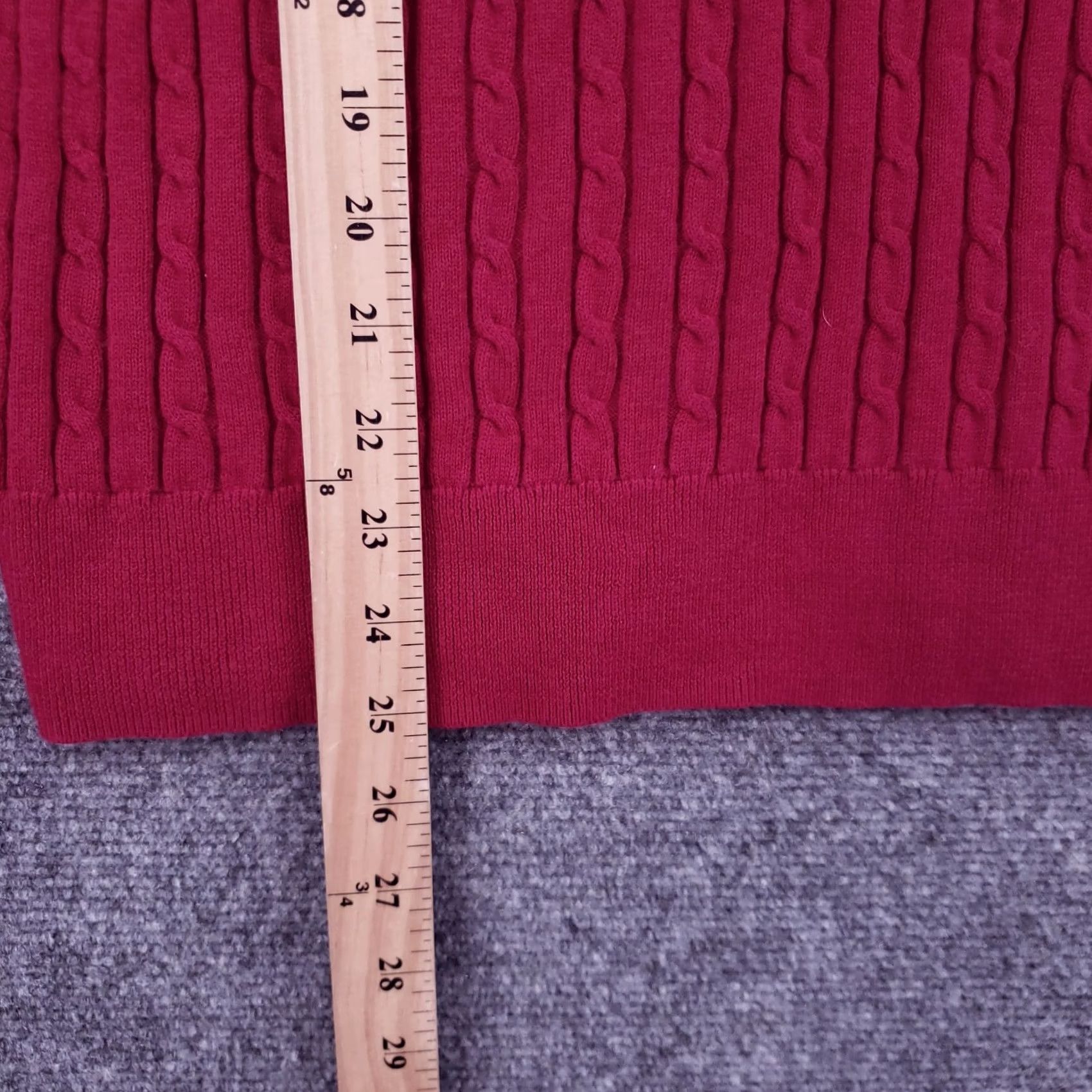 Talbots Talbots Sweater Women Petite XL Red Wool Blend Cable Knit Crew Neck Long Sleeve Size XL / US 12-14 / IT 48-50 - 5 Thumbnail