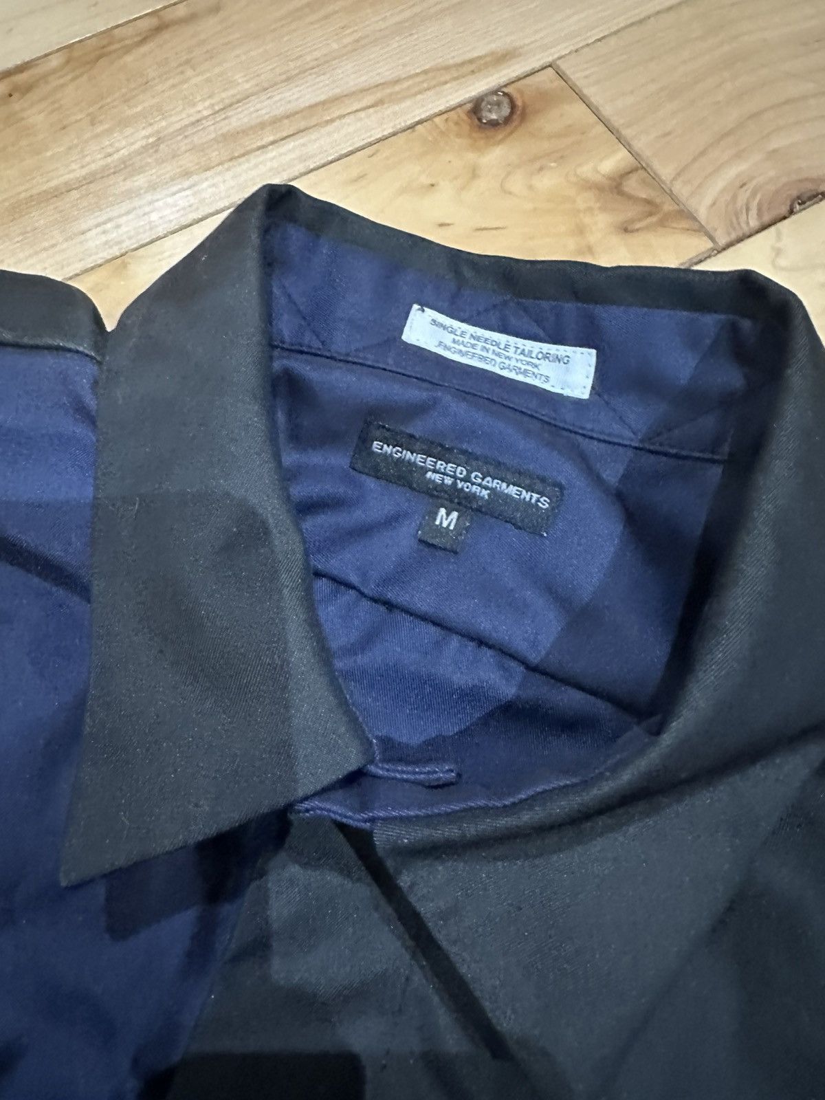 Engineered Garments Colorblock Patchwork Long Sleeve Button Up Shirt Navy Blue Size US M / EU 48-50 / 2 - 3 Thumbnail
