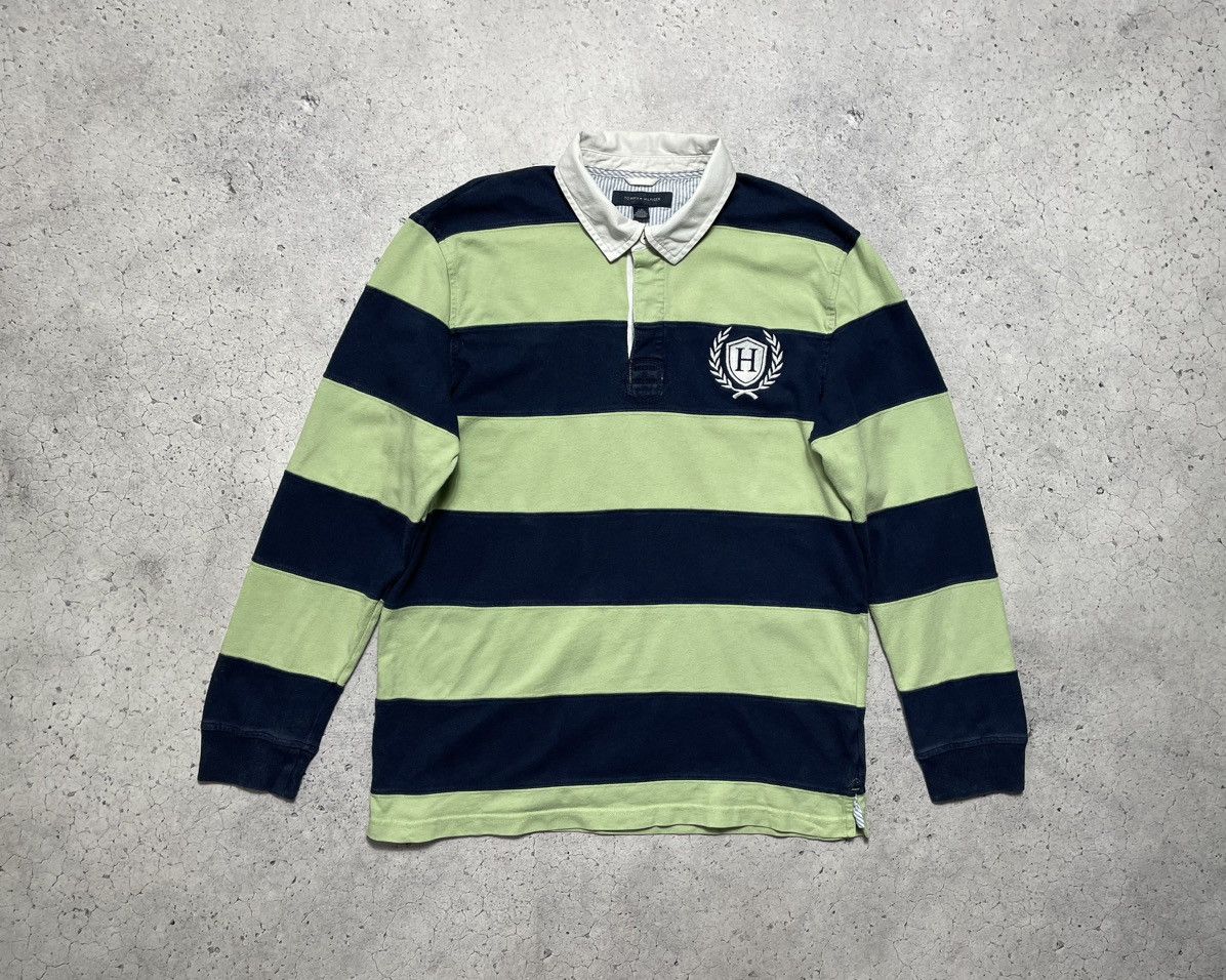Tommy Hilfiger × Vintage Vintage 90s Tommy Hilfiger Striped Longsleeve Rugby Y2K #8 Size US L / EU 52-54 / 3 - 1 Thumbnail