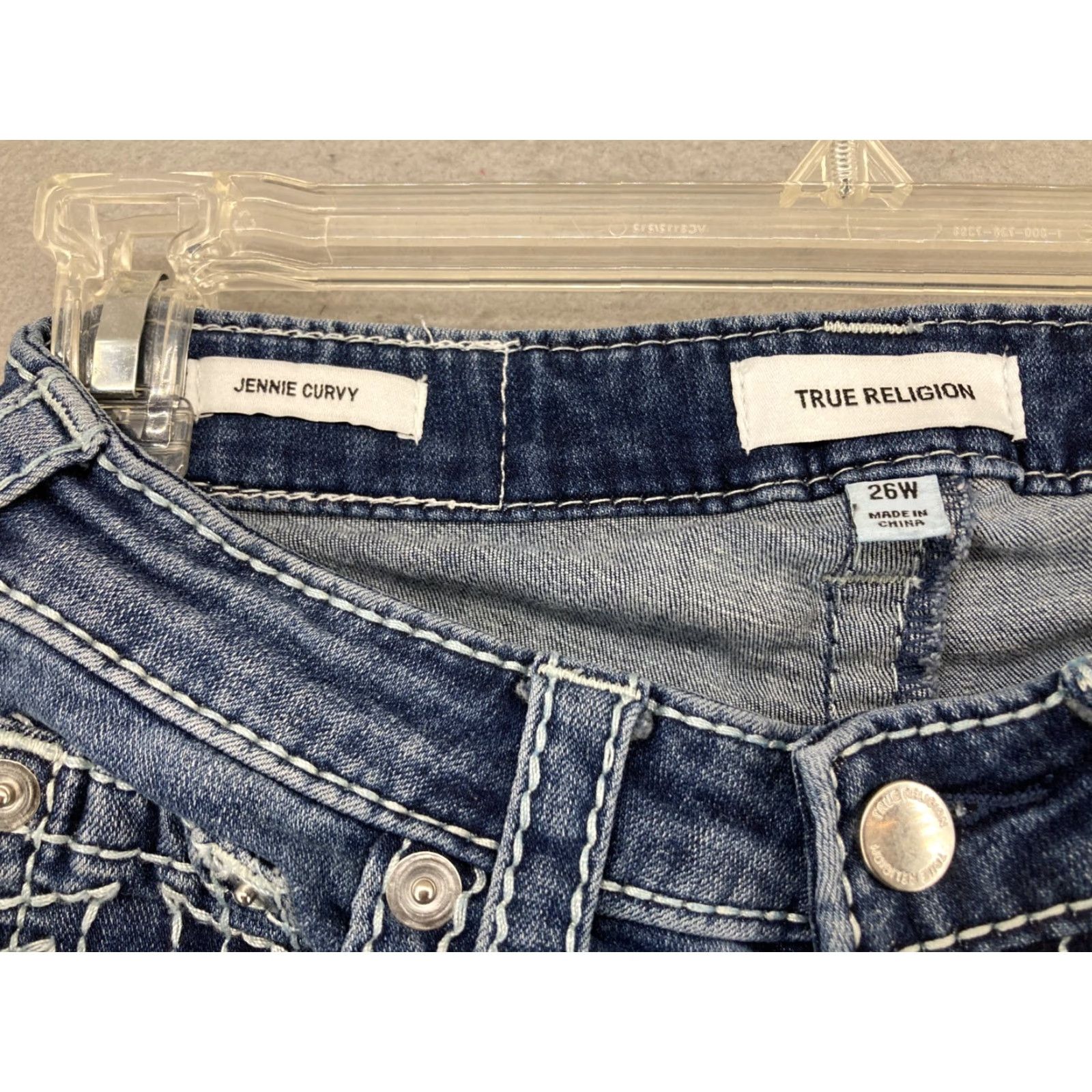 True Religion True Religion Jeans Womens 26 Denim Straight 26x26 Blue Stretch Pockets 5-Pocket Design Regular Jeans Mens Womens Boys Girls Size 26" / US 2 / IT 38 - 2 Thumbnail