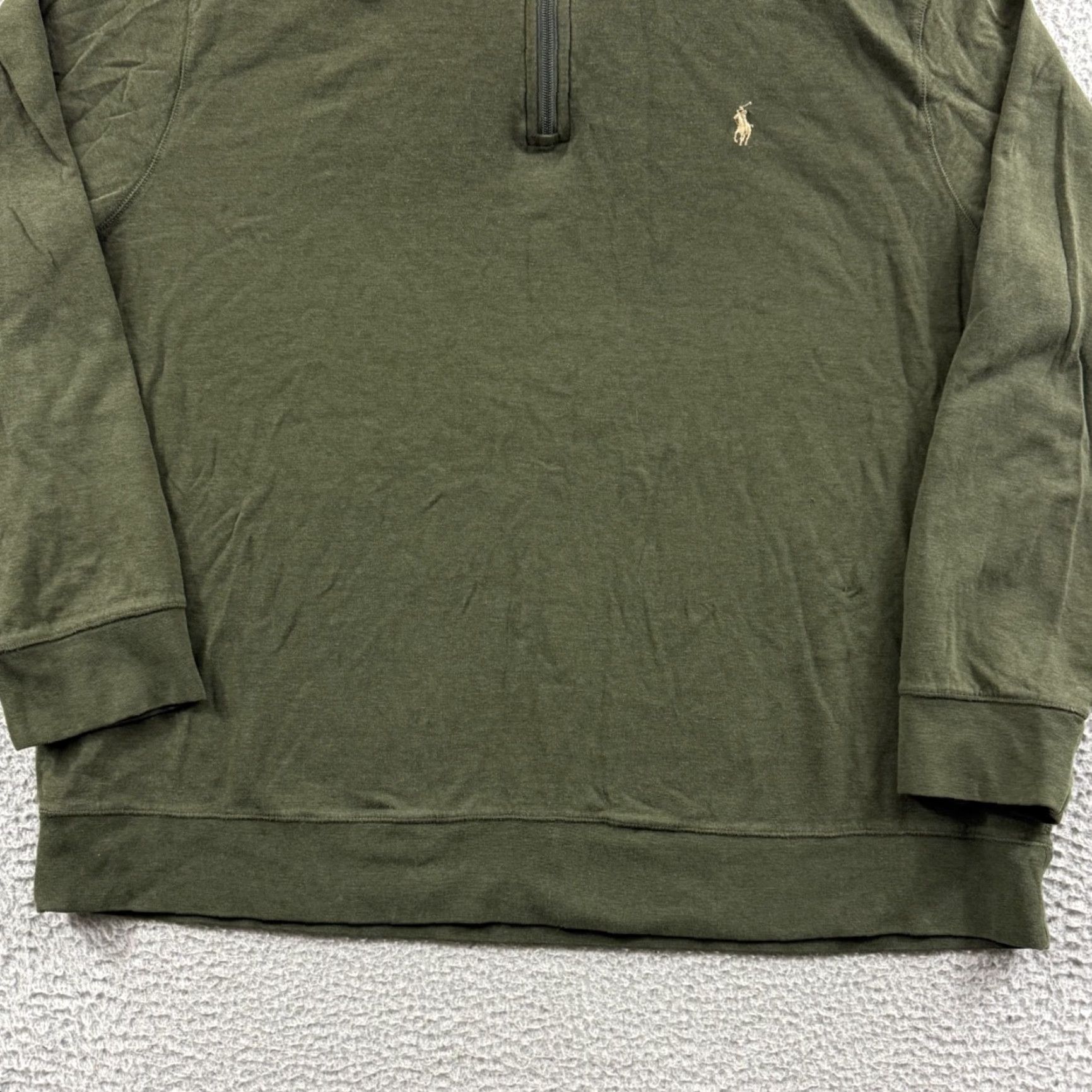 Polo Ralph Lauren Polo Ralph Lauren Sweater Mens 2XL Quarter Zip Mock Neck Pullover Pony Preppy Green Knit Solid Logo Zipper Long Sleeve Classic Hipster Size US XXL / EU 58 / 5 - 2 Thumbnail
