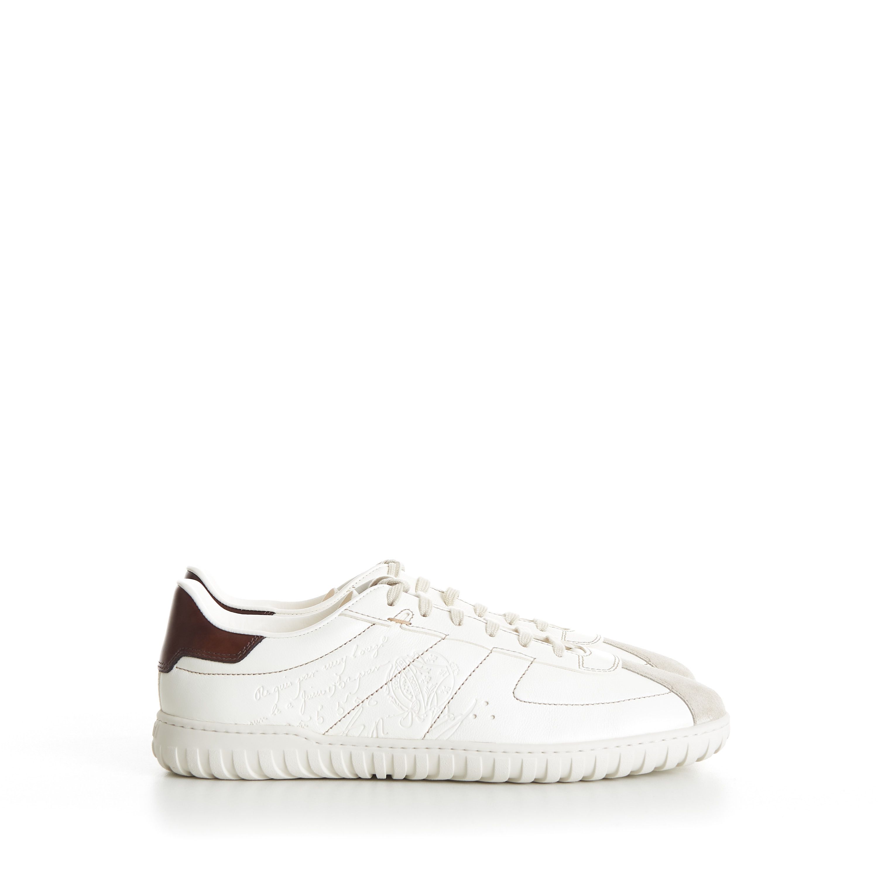 Berluti White Trainer Leather Sneaker - Scritto, Patina Leather Tab Size US 7 / EU 40 - 2 Thumbnail