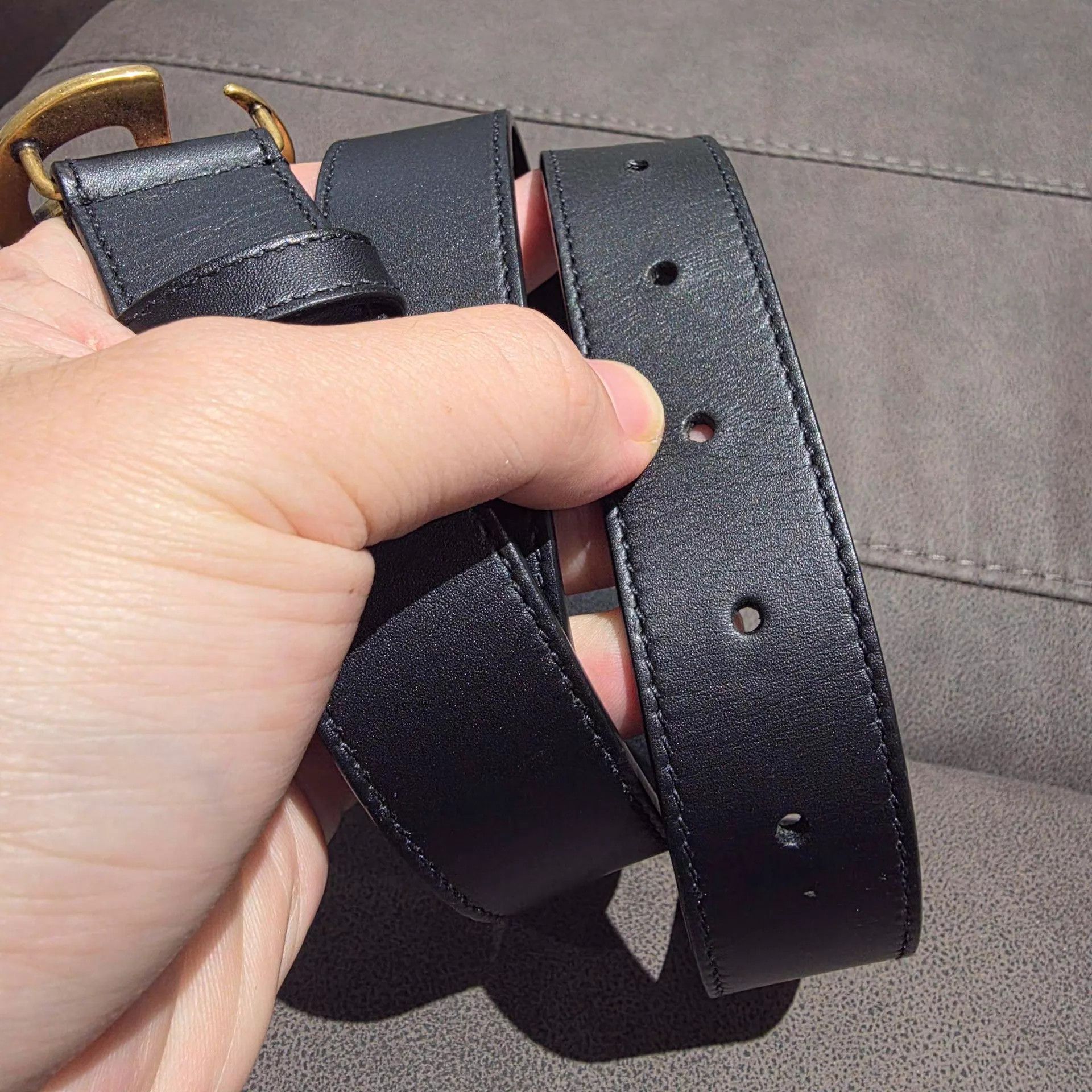 Gucci GUCCI GG Gold Logo Calfskin Belt New 80cm Size ONE SIZE - 5 Thumbnail