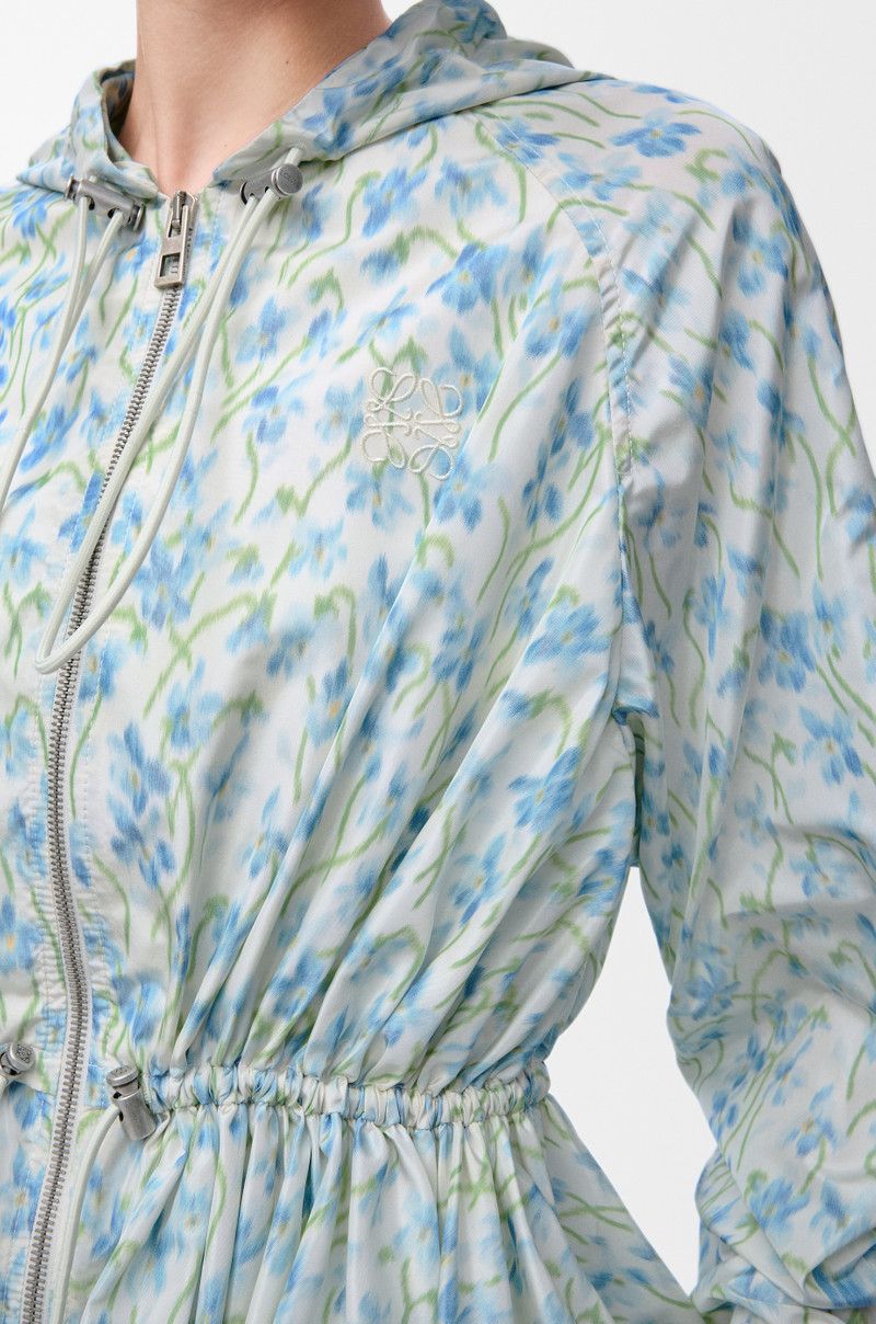 Loewe o1in1g0426 Hooded Jacket in White/Blue Size L / US 10 / IT 46 - 5 Thumbnail