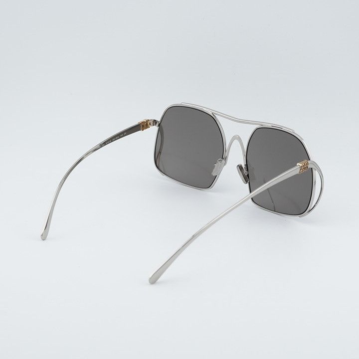 Miu Miu Miu Miu MUA55S 1BC80Q Sunglasses Silver Square Frame Size ONE SIZE - 4 Thumbnail