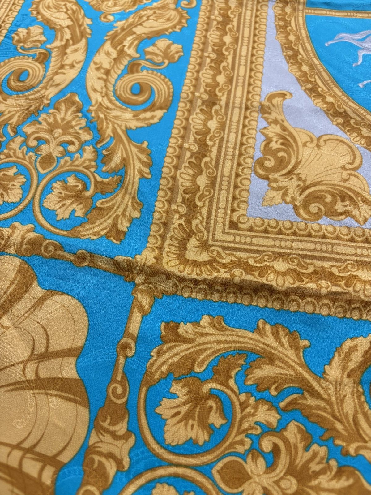 Vintage Vintage Renato Balestra Silk Scarf Baroque Horse Print Size ONE SIZE - 13 Thumbnail