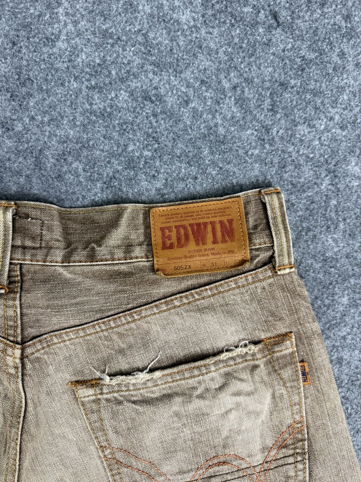 Kapital A15 VINTAGE EDWIN BROWN 505ZX SELVEDGE Size US 32 / EU 48 - 14 Thumbnail