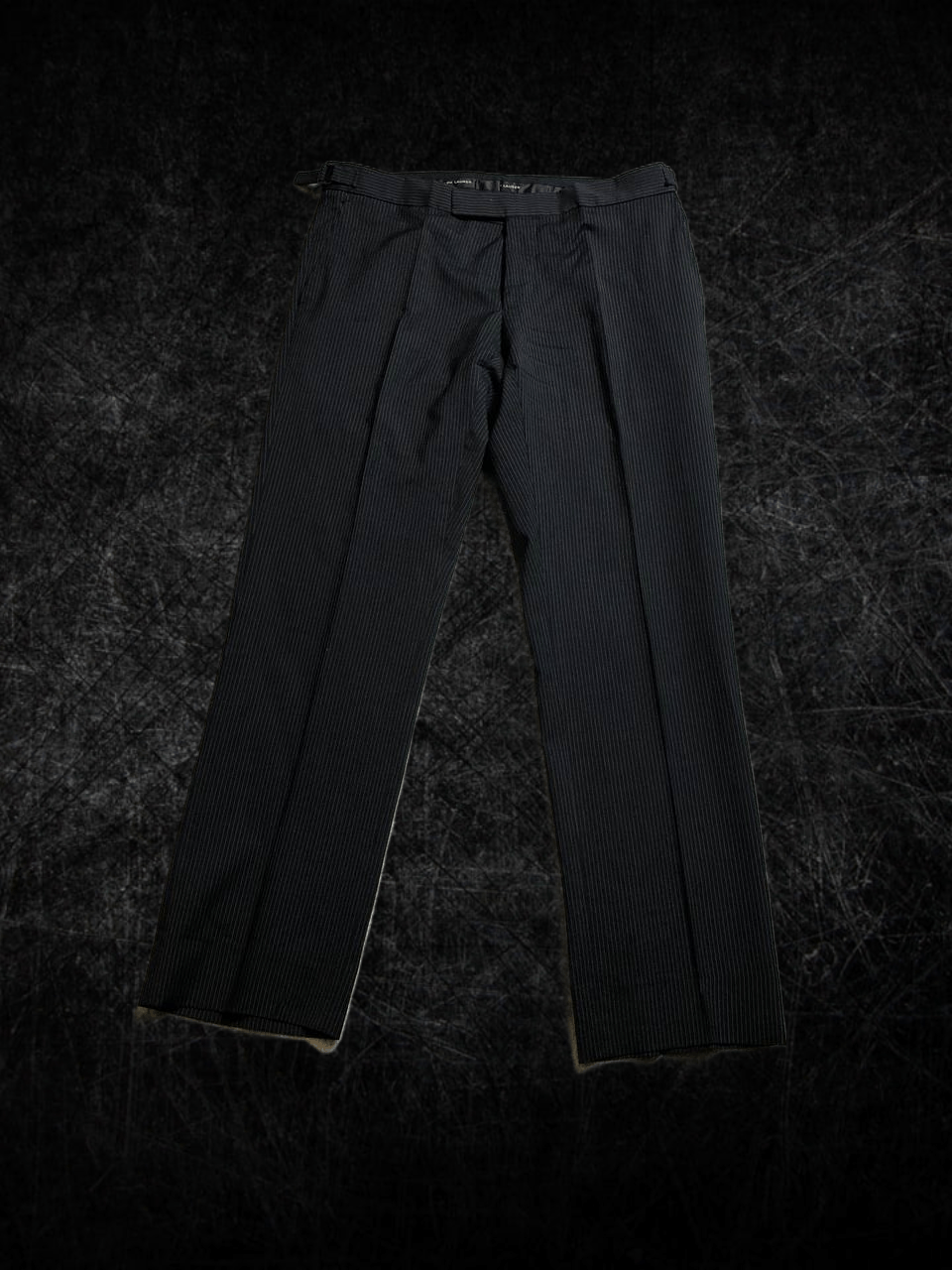 Polo Ralph Lauren RALPH LAUREN BLACK LABEL Black Cotton Flat Front Dress Pants Size US 31 - 1 Thumbnail