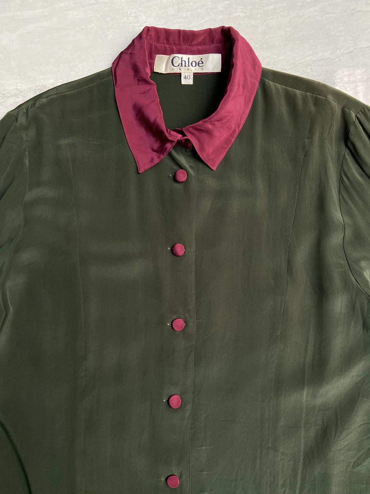Chloe CHLOE PARIS Green Blouse Size S / US 4 / IT 40 - 3 Thumbnail
