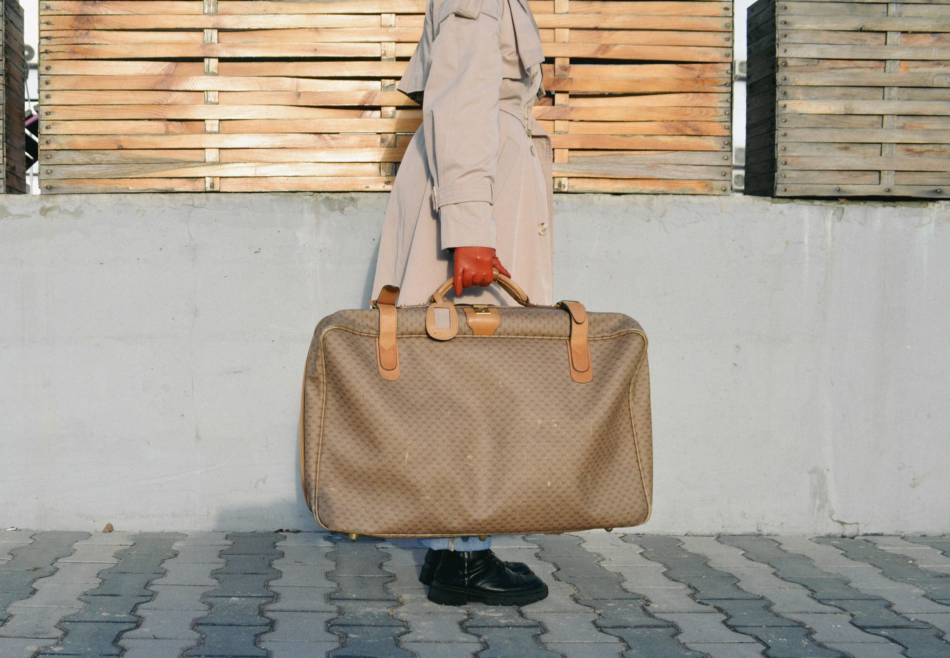 Gucci GUCCI Luggage Bag Monogram GG Logo Suitcase Brown Leather Size ONE SIZE - 4 Thumbnail