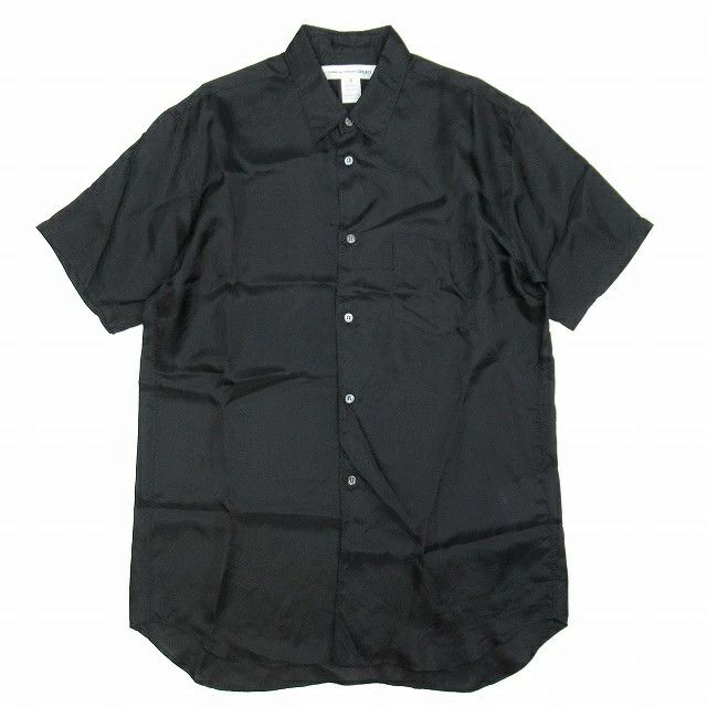 Comme des Garcons SHIRT Shirt Cupra satin short sleeve glossy silky cut/sew Black Size US M / EU 48-50 / 2 - 1 Thumbnail