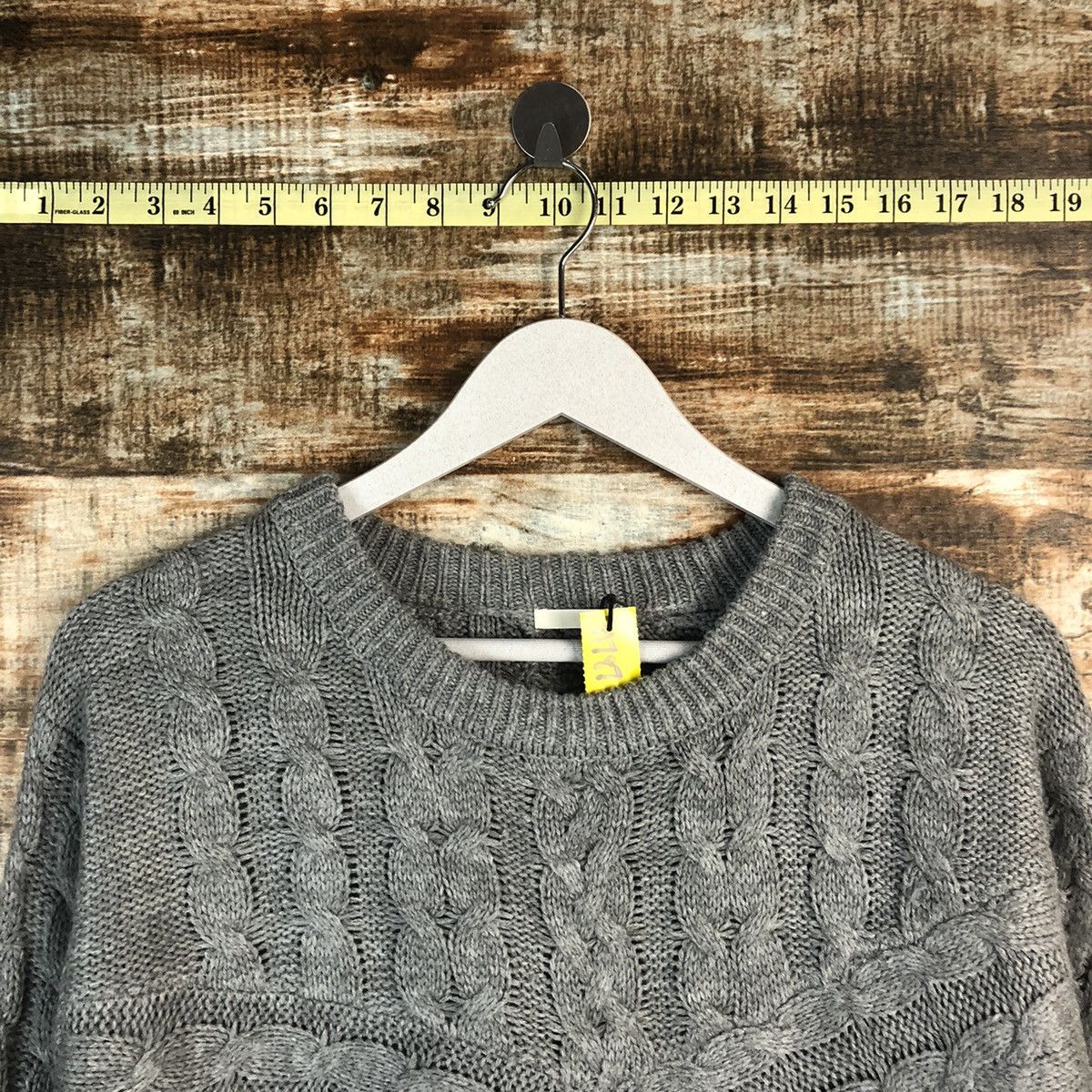 GU × Homespun Knitwear GU japan Grey cable Knitwear #A1787 Size L / US 10 / IT 46 - 4 Thumbnail