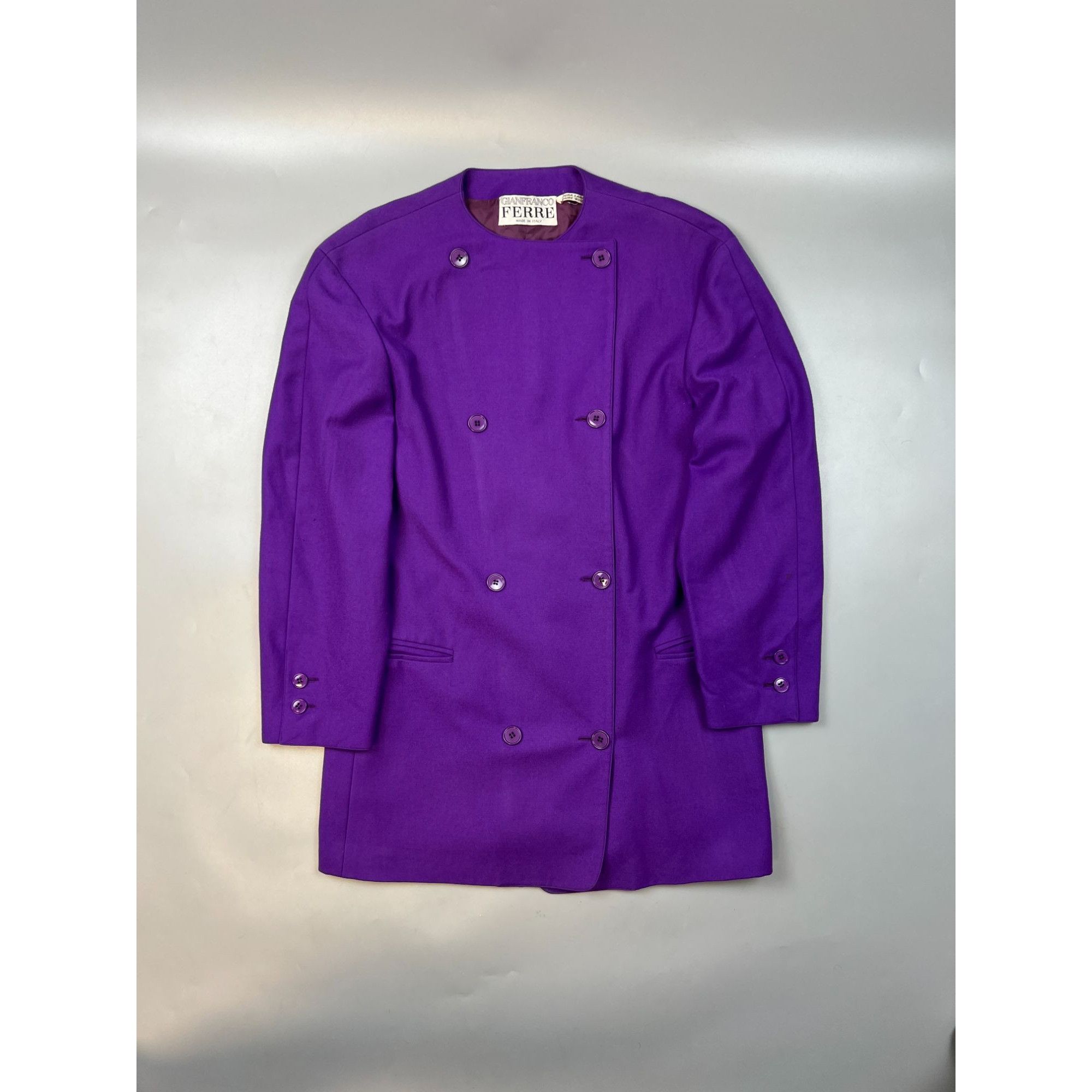 Gianfranco Ferre Gianfranco Ferre Double Breasted Wool Coat (Y0698) Size L / US 10 / IT 46 - 1 Thumbnail