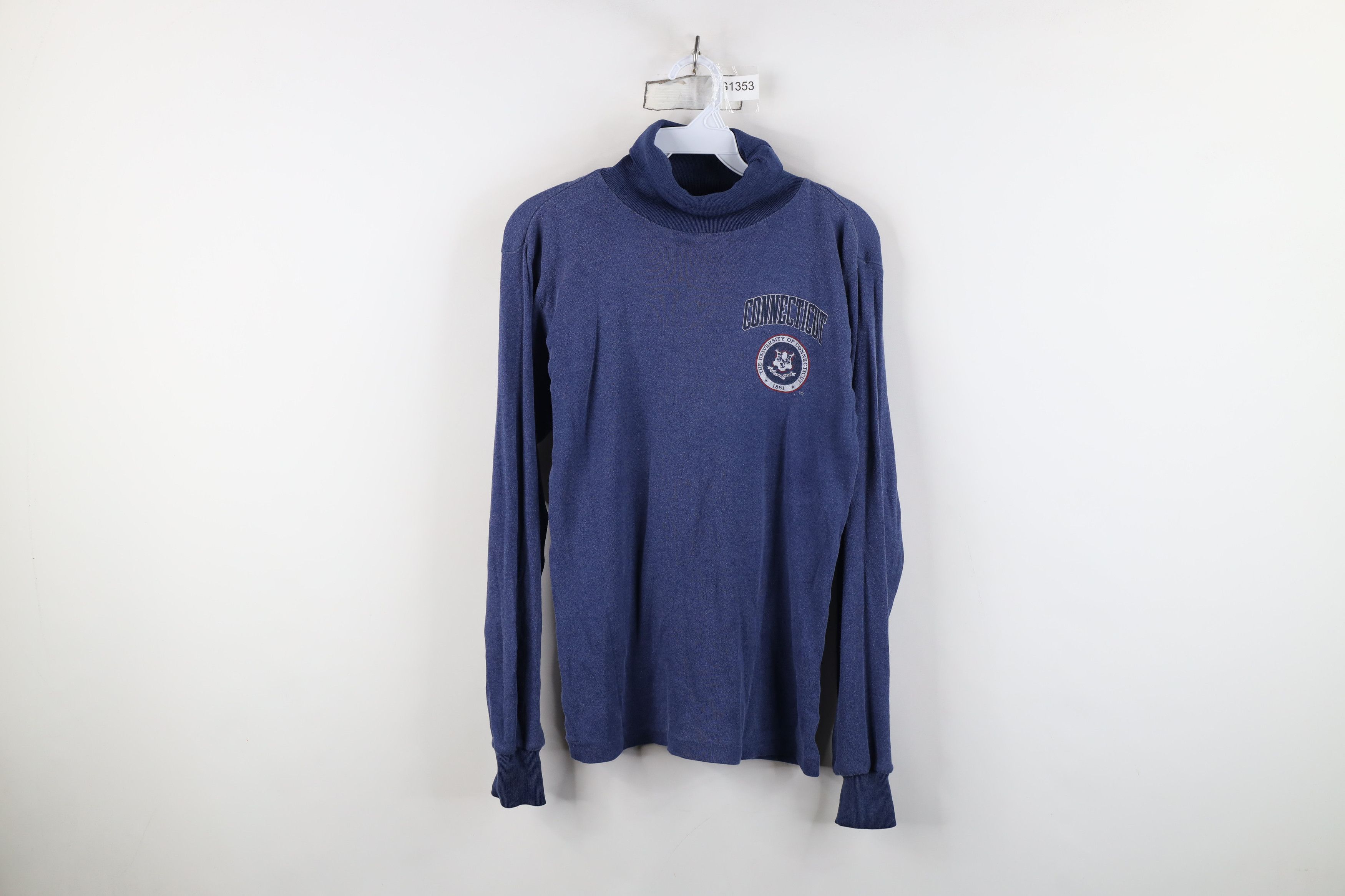 Vintage Vintage 90s University of Connecticut Turtleneck T-Shirt Size M / US 6-8 / IT 42-44 - 1 Thumbnail