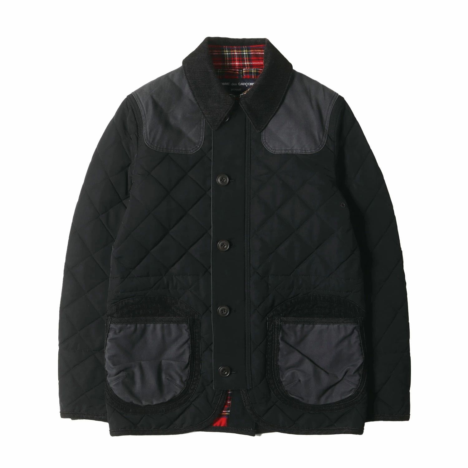 Comme des Garcons Homme WorkCoat chin strap Corduroy switching Quilted padded Black Size US XS / EU 42 / 0 - 1 Thumbnail