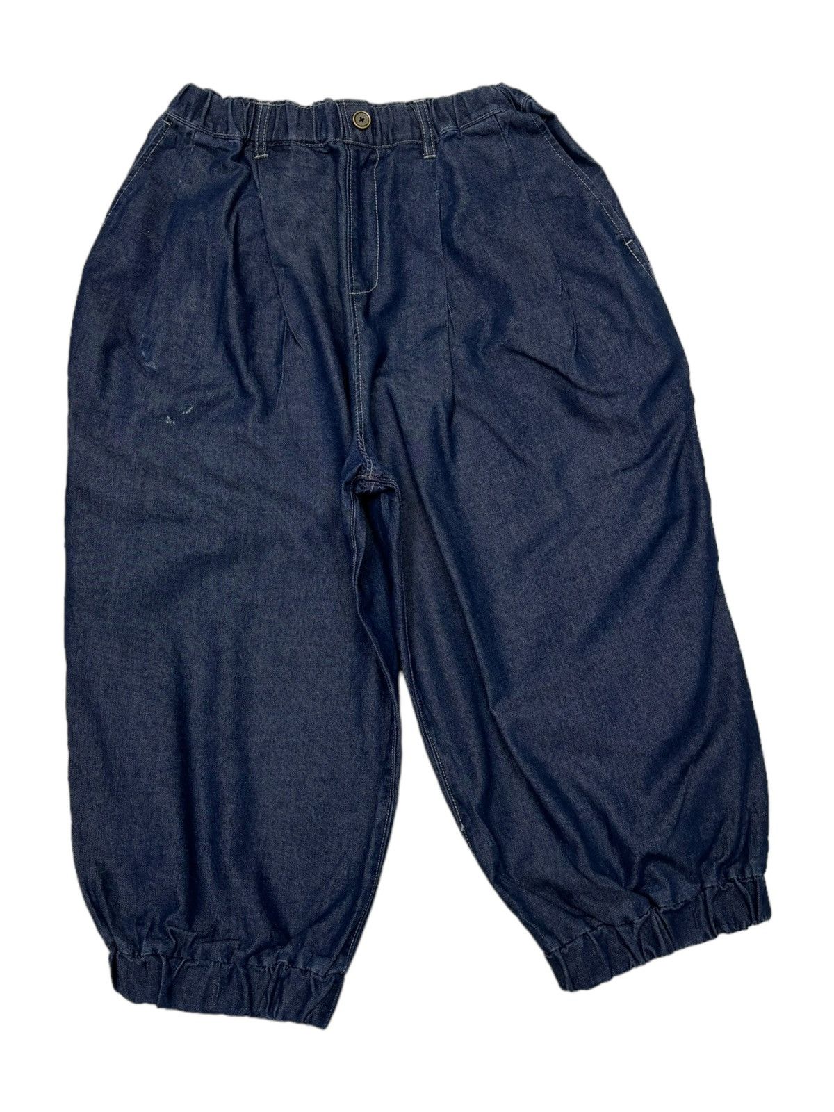 Issey Miyake 🎈INDIGO BALLOON PANTS AVANT GARDE STYLE DENIM SHORT Size US 30 / EU 46 - 2 Thumbnail