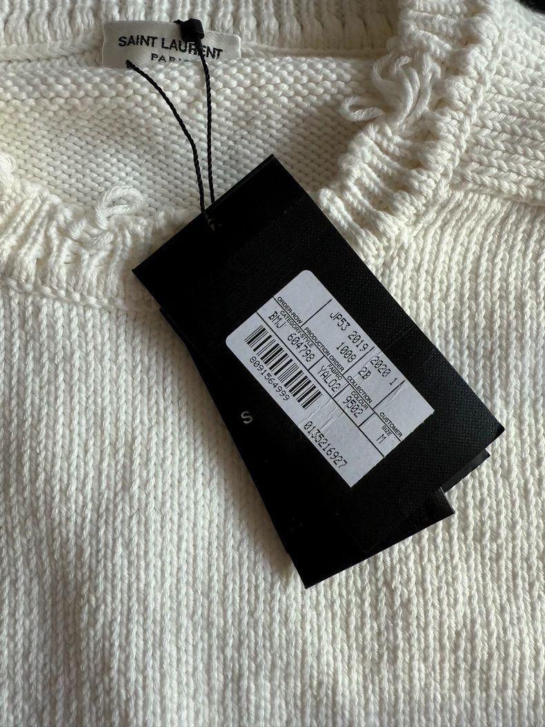 Saint Laurent Paris Saint Laurent White Knit Sweater-dmc Size US M / EU 48-50 / 2 - 1 Thumbnail