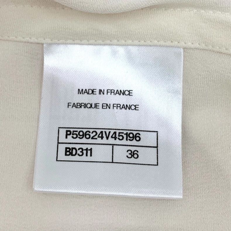Chanel Chanel White single-breasted belt silk short sleeves Size XS / US 0-2 / IT 36-38 - 6 Thumbnail