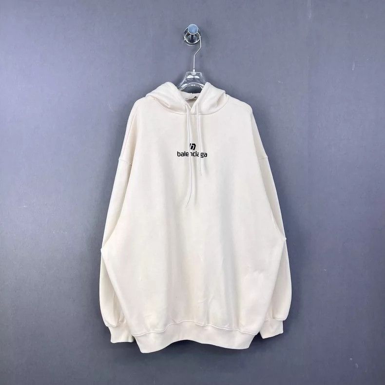 Balenciaga Balenciaga Off-white embroidered LOGO hooded sweater Size US M / EU 48-50 / 2 - 1 Thumbnail