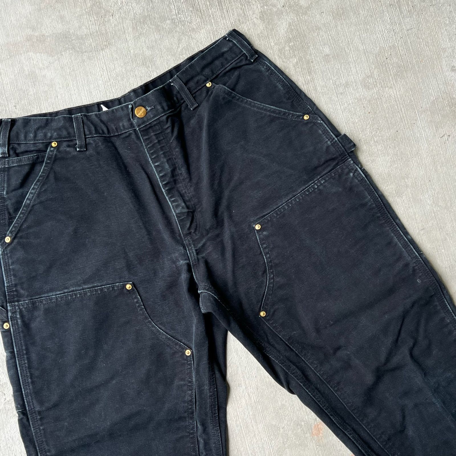 Carhartt × Vintage Carhartt black double knee work wear carpenter pants Size US 33 - 3 Thumbnail